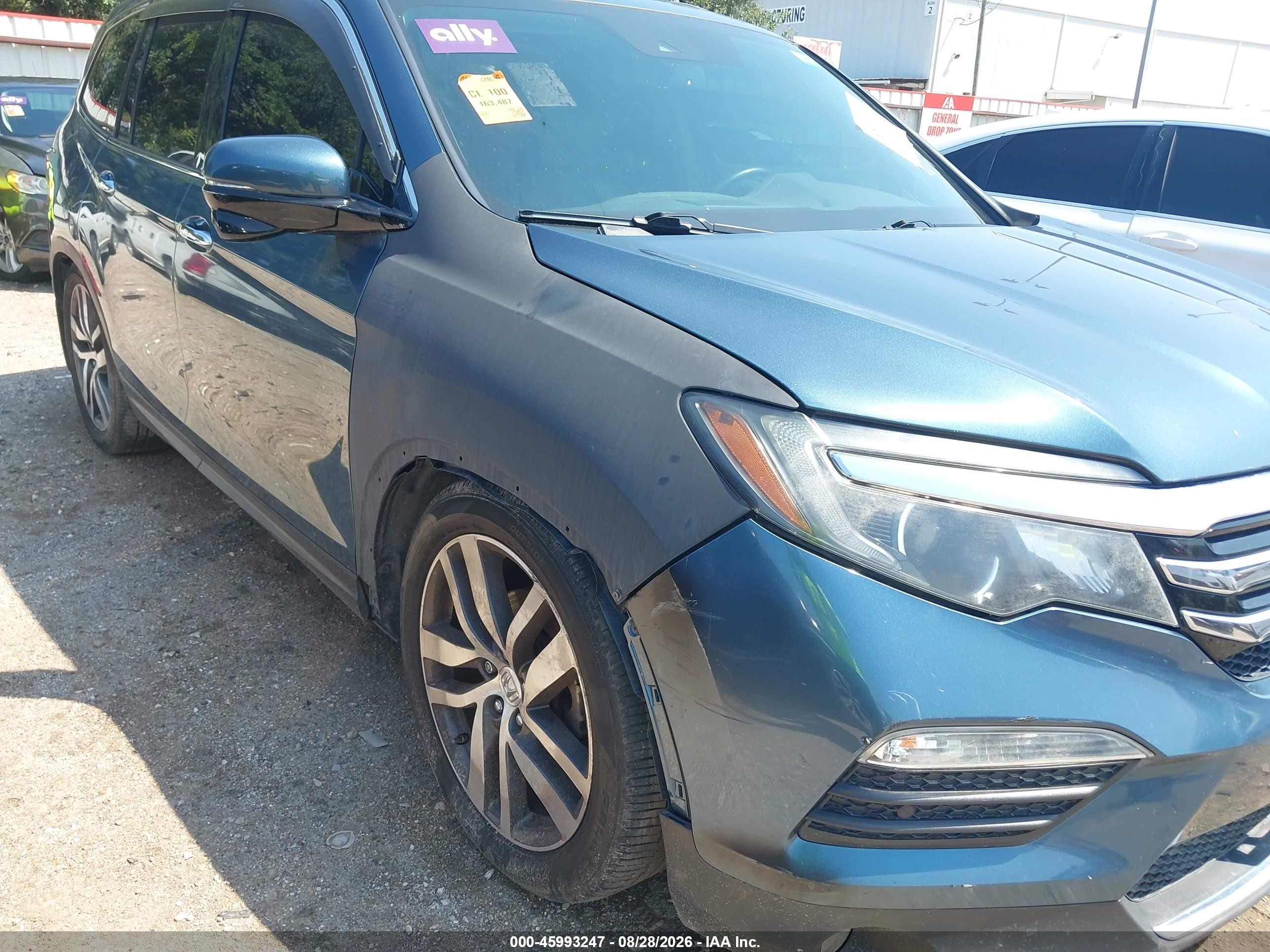 2017 Honda Pilot Touring Blue vin: 5FNYF5H97HB020230