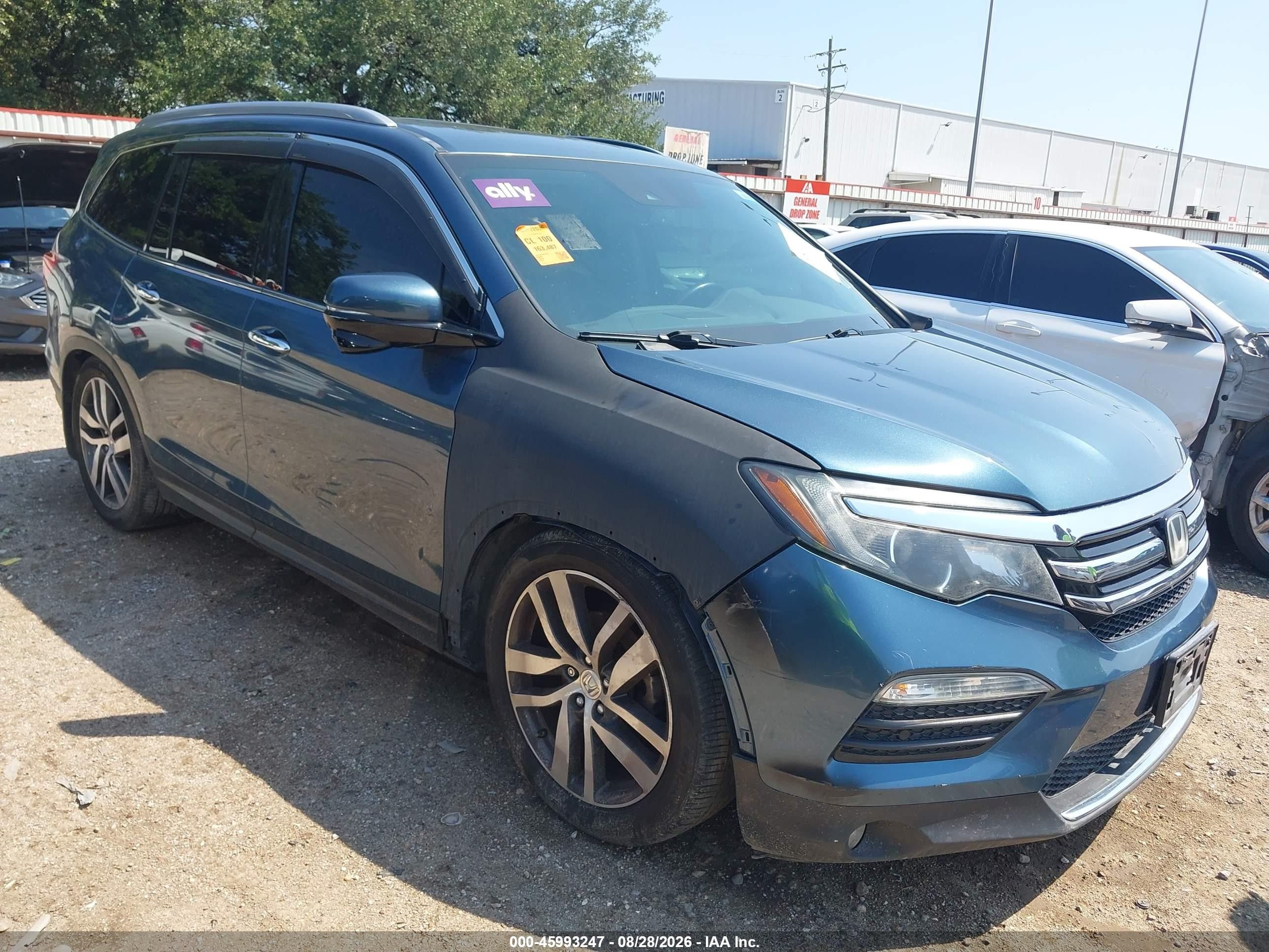 2017 Honda Pilot Touring Blue vin: 5FNYF5H97HB020230