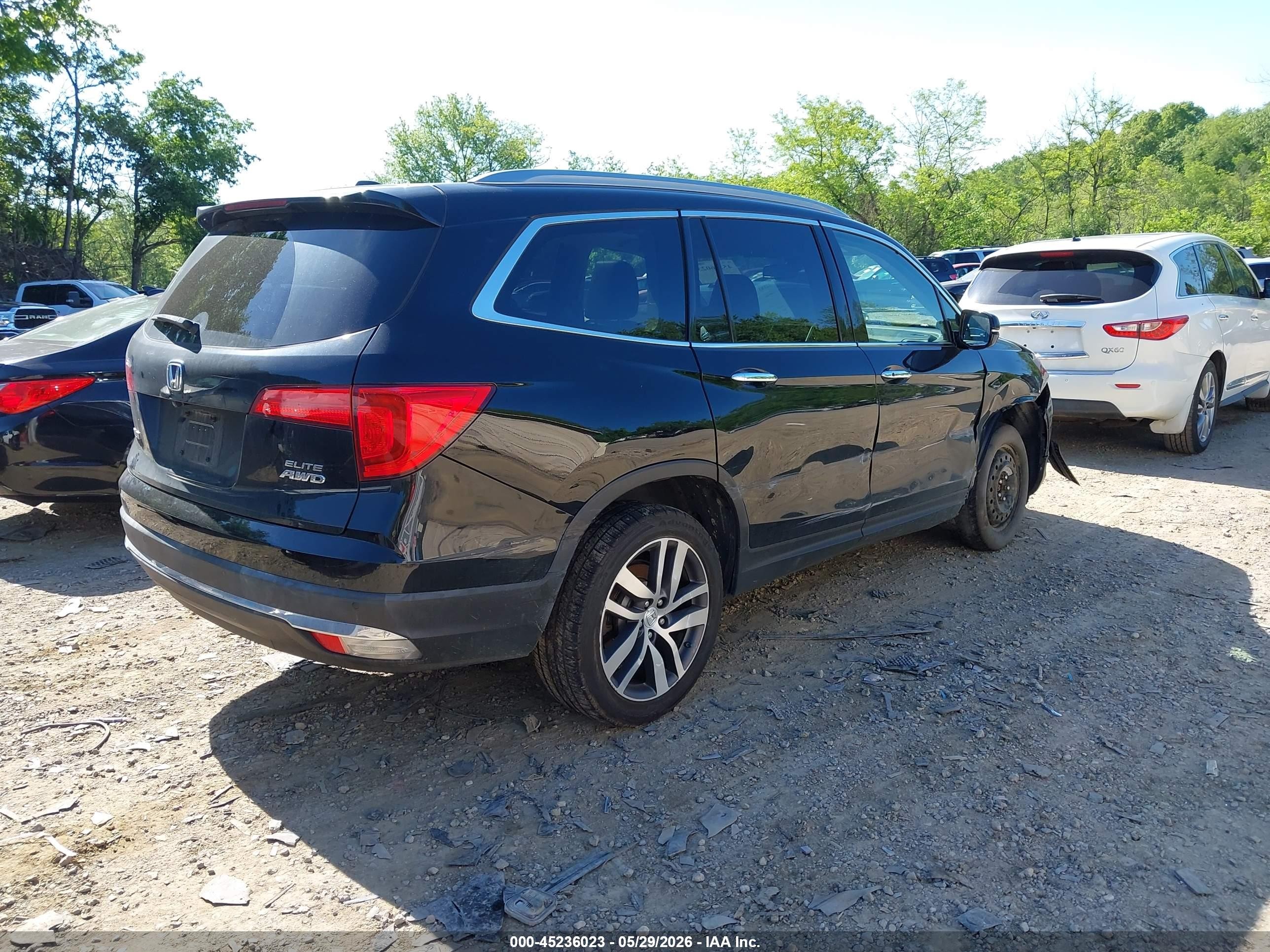 2017 Honda Pilot Elite Black vin: 5FNYF6H03HB097085