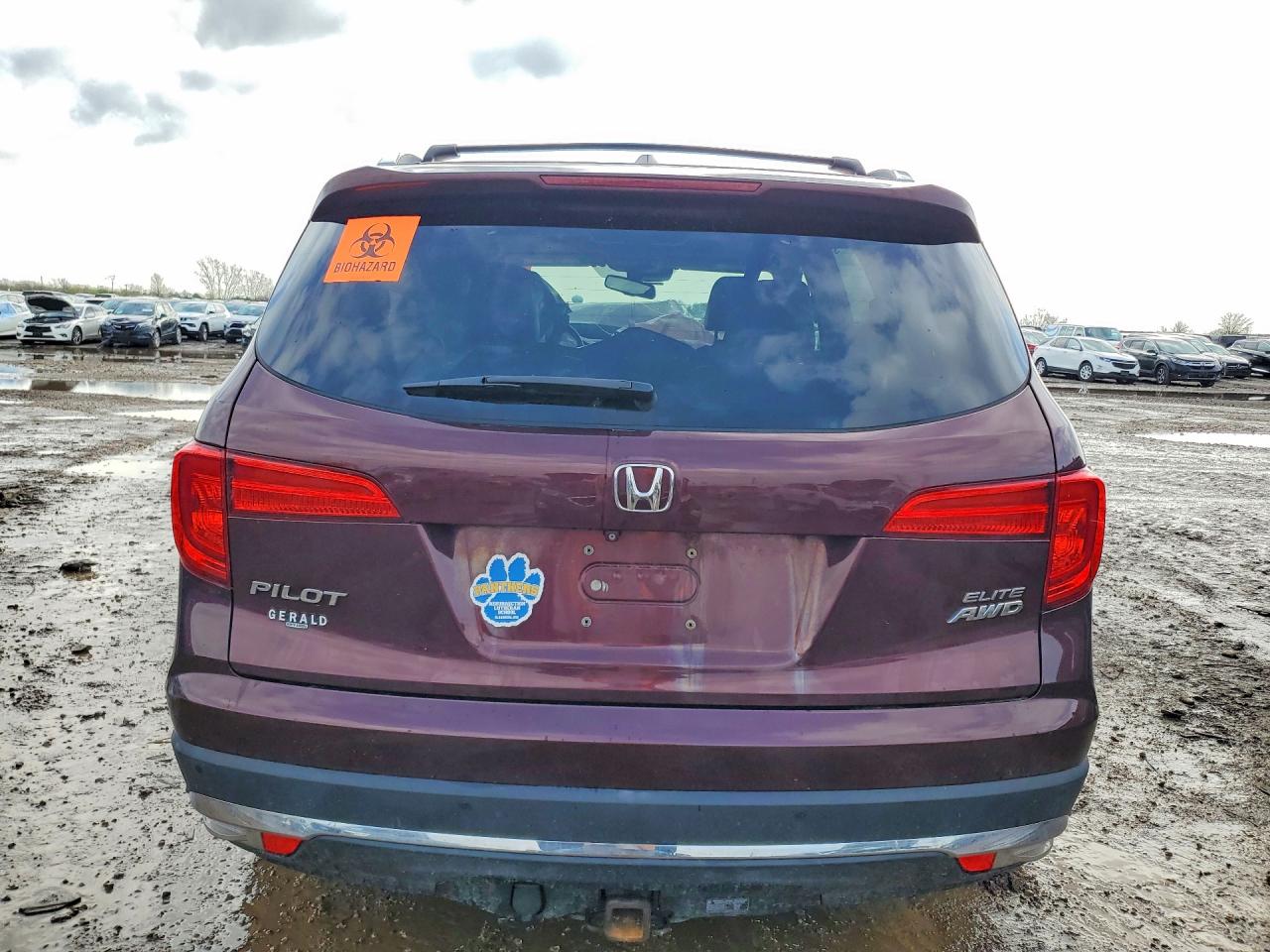2017 Honda Pilot Elite Maroon vin: 5FNYF6H09HB009771