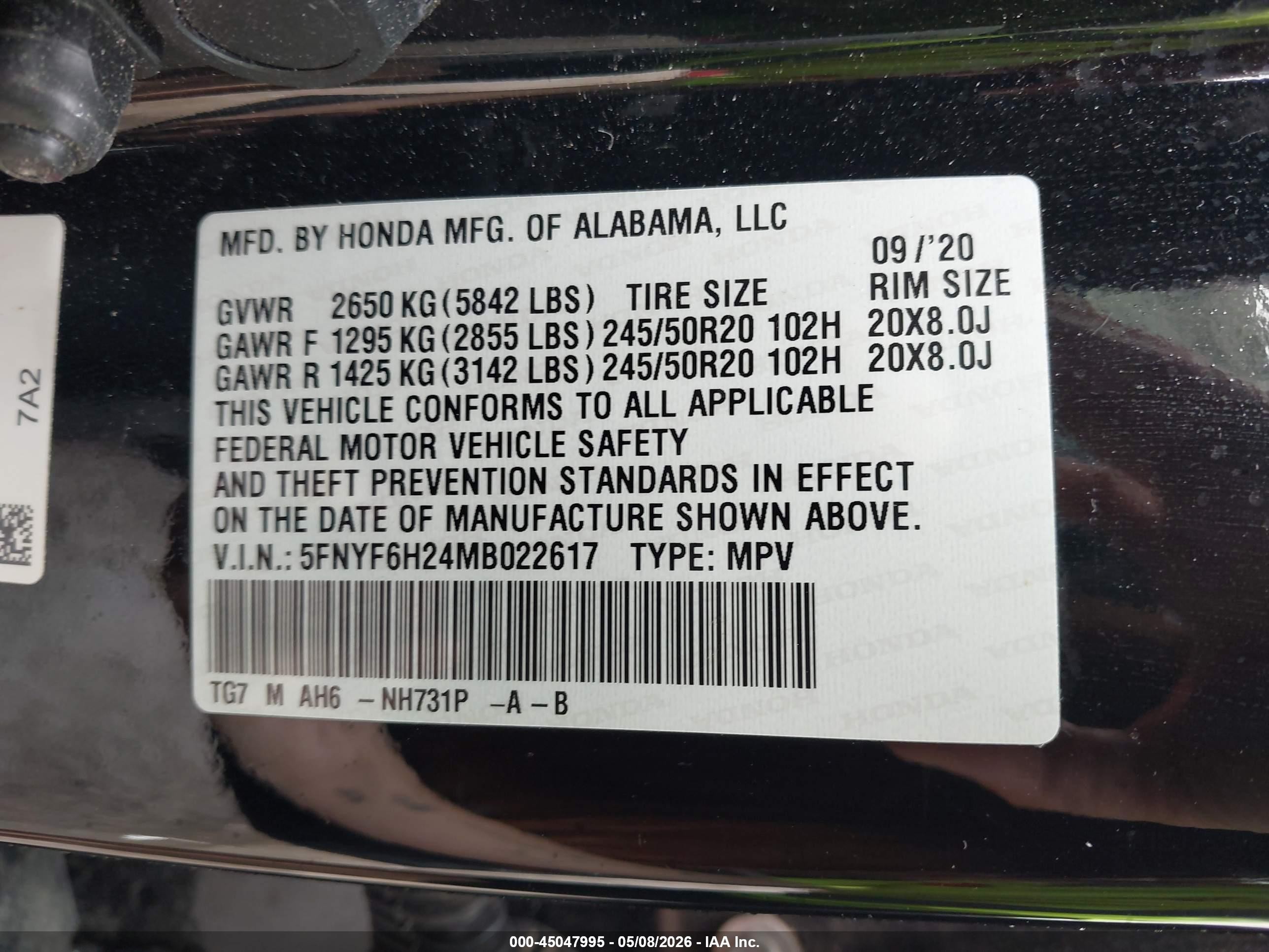 2021 Honda Pilot Awd Special Edition Черный vin: 5FNYF6H24MB022617