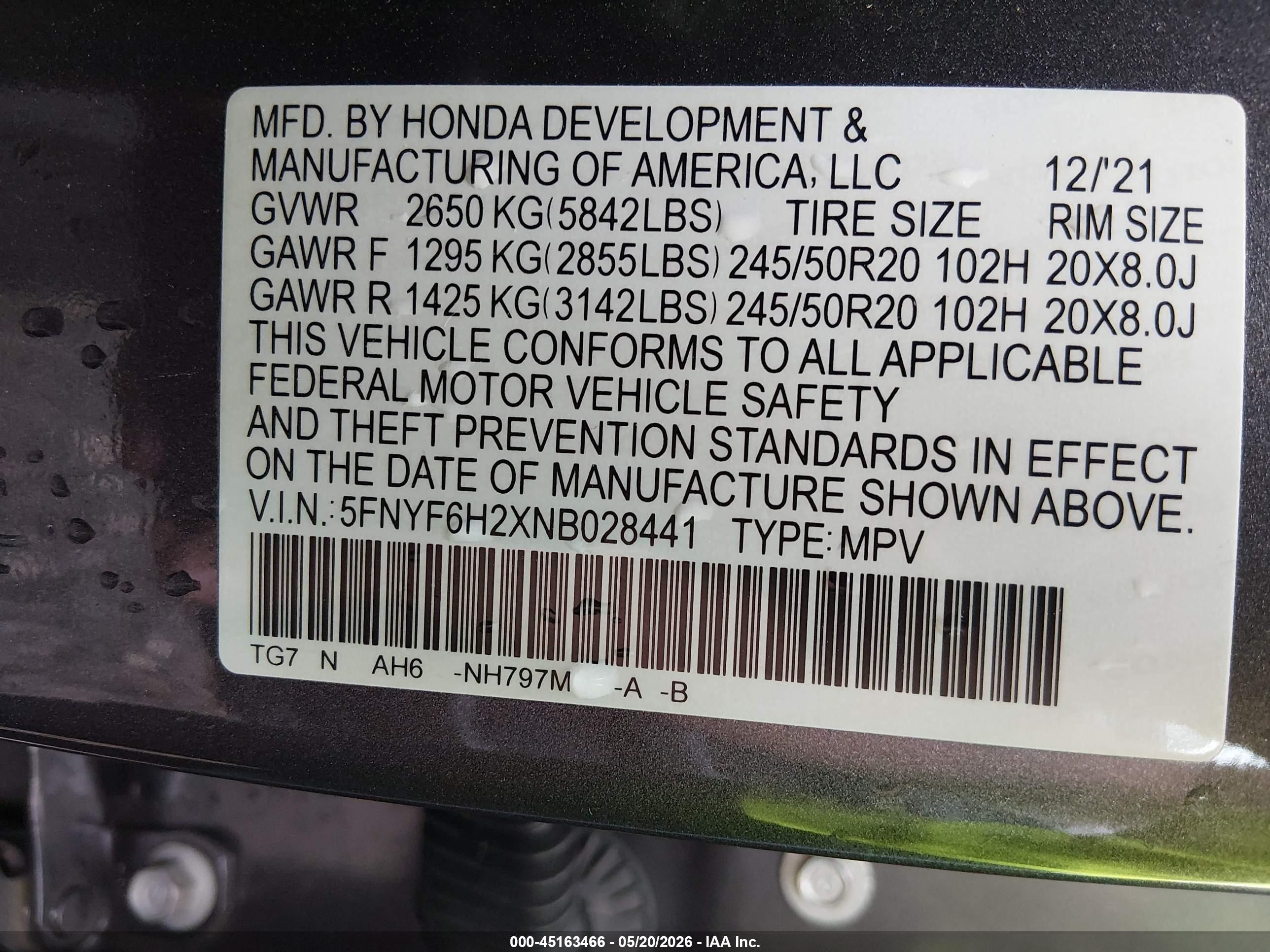 2022 Honda Pilot Awd Special Edition Black vin: 5FNYF6H2XNB028441