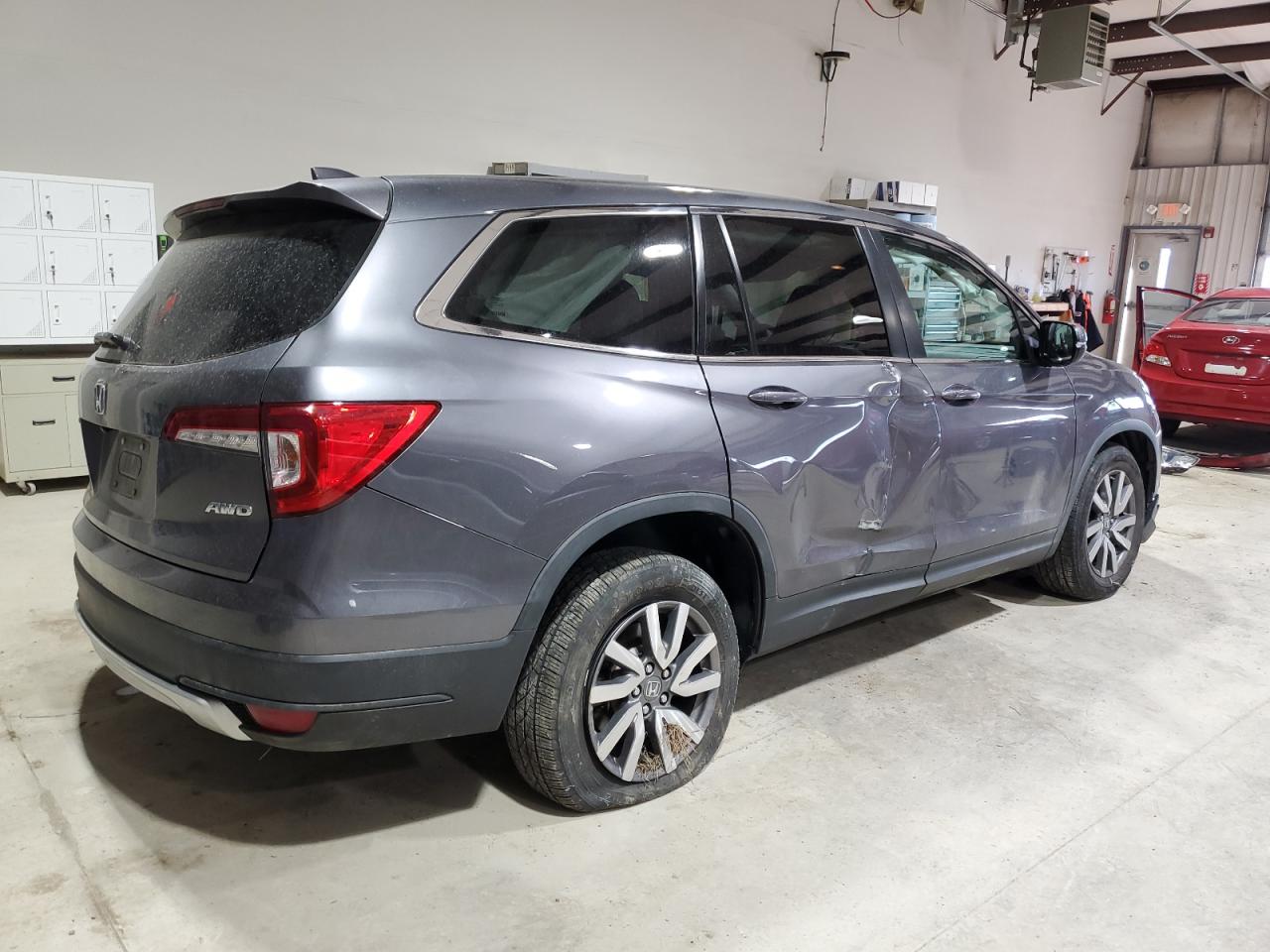 2019 Honda Pilot Ex Gray vin: 5FNYF6H32KB026624
