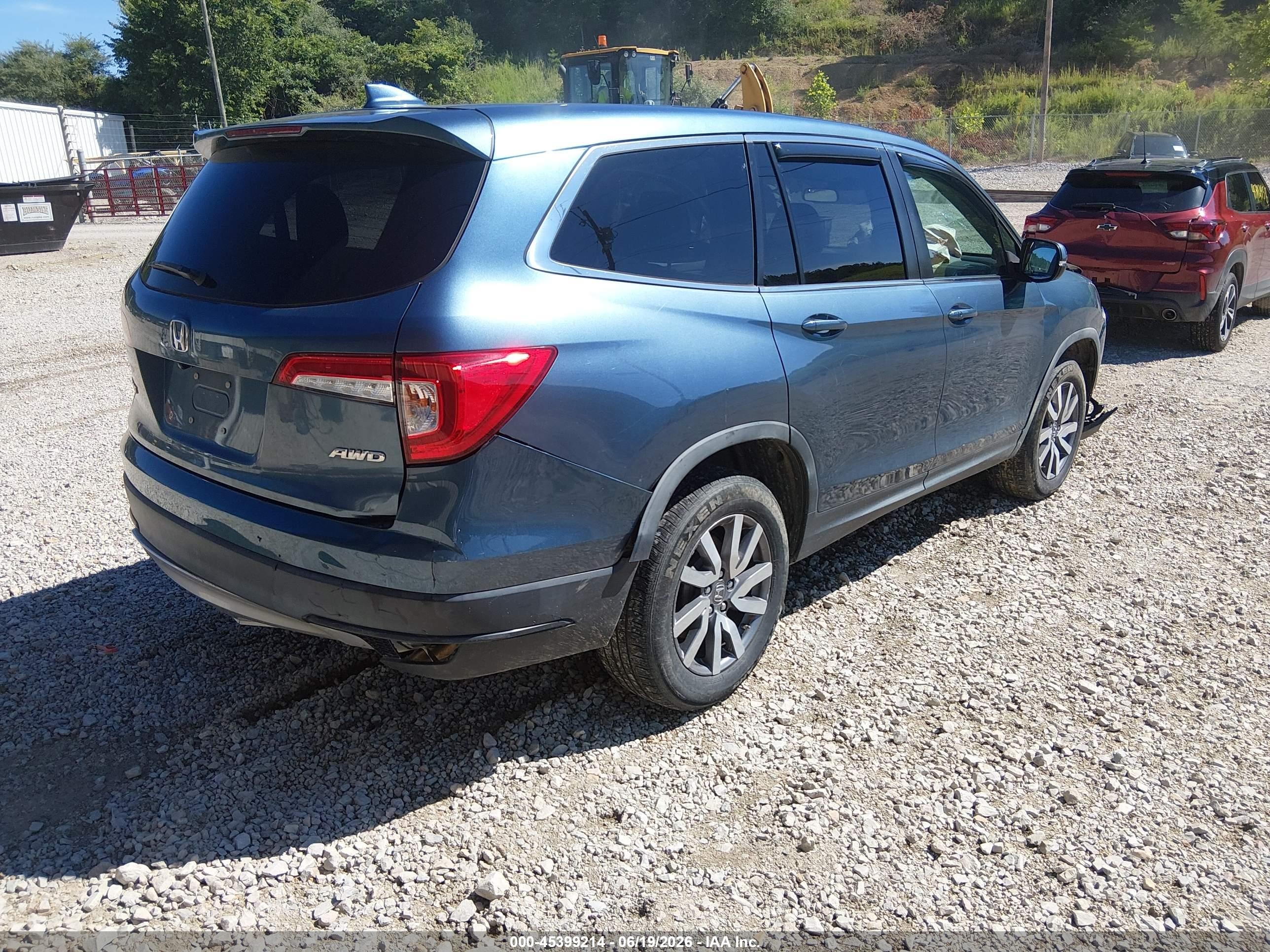 2019 Honda Pilot Ex Blue vin: 5FNYF6H35KB046866