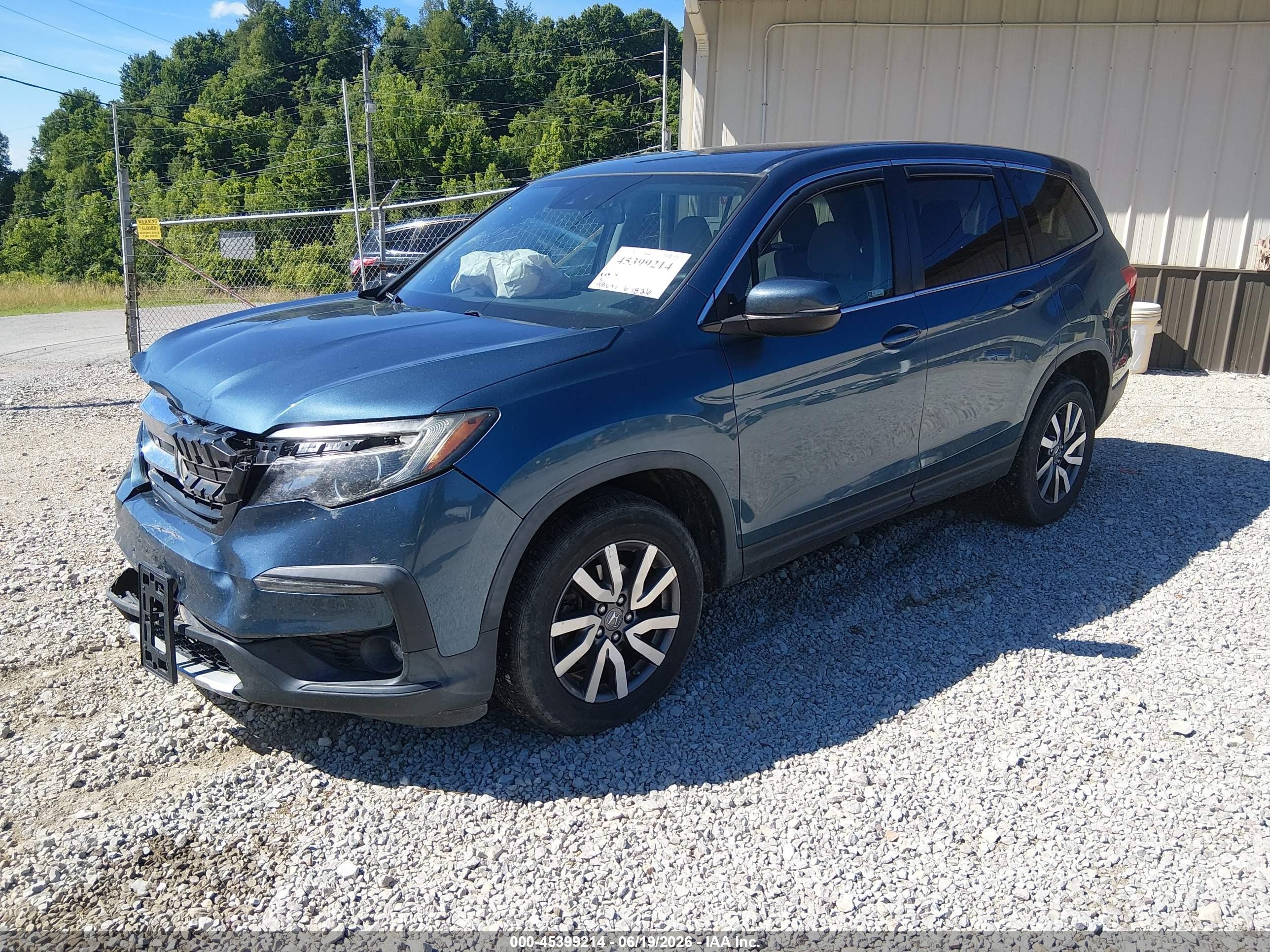 2019 Honda Pilot Ex Blue vin: 5FNYF6H35KB046866