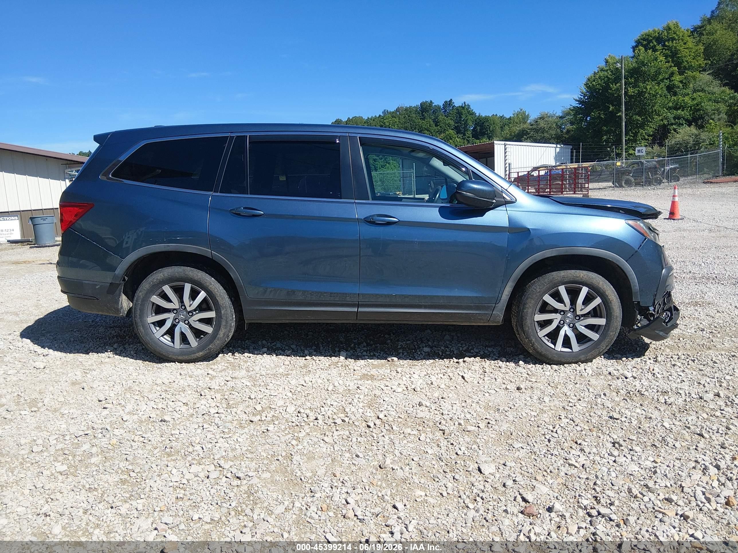 2019 Honda Pilot Ex Blue vin: 5FNYF6H35KB046866
