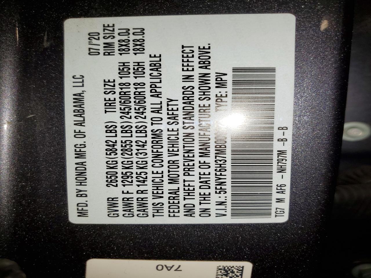 2021 Honda Pilot Ex Gray vin: 5FNYF6H37MB009823