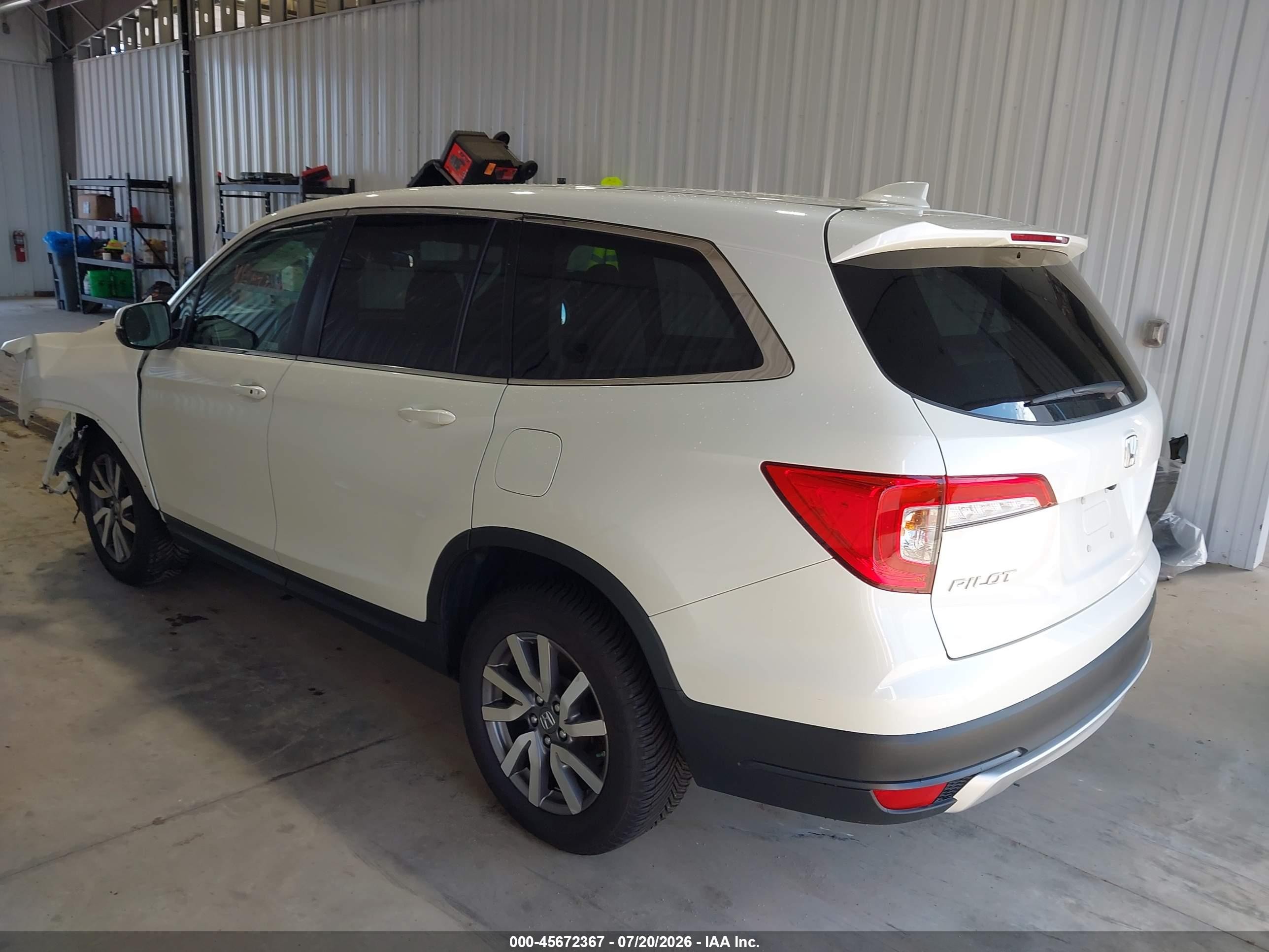 2019 Honda Pilot Ex White vin: 5FNYF6H38KB027888