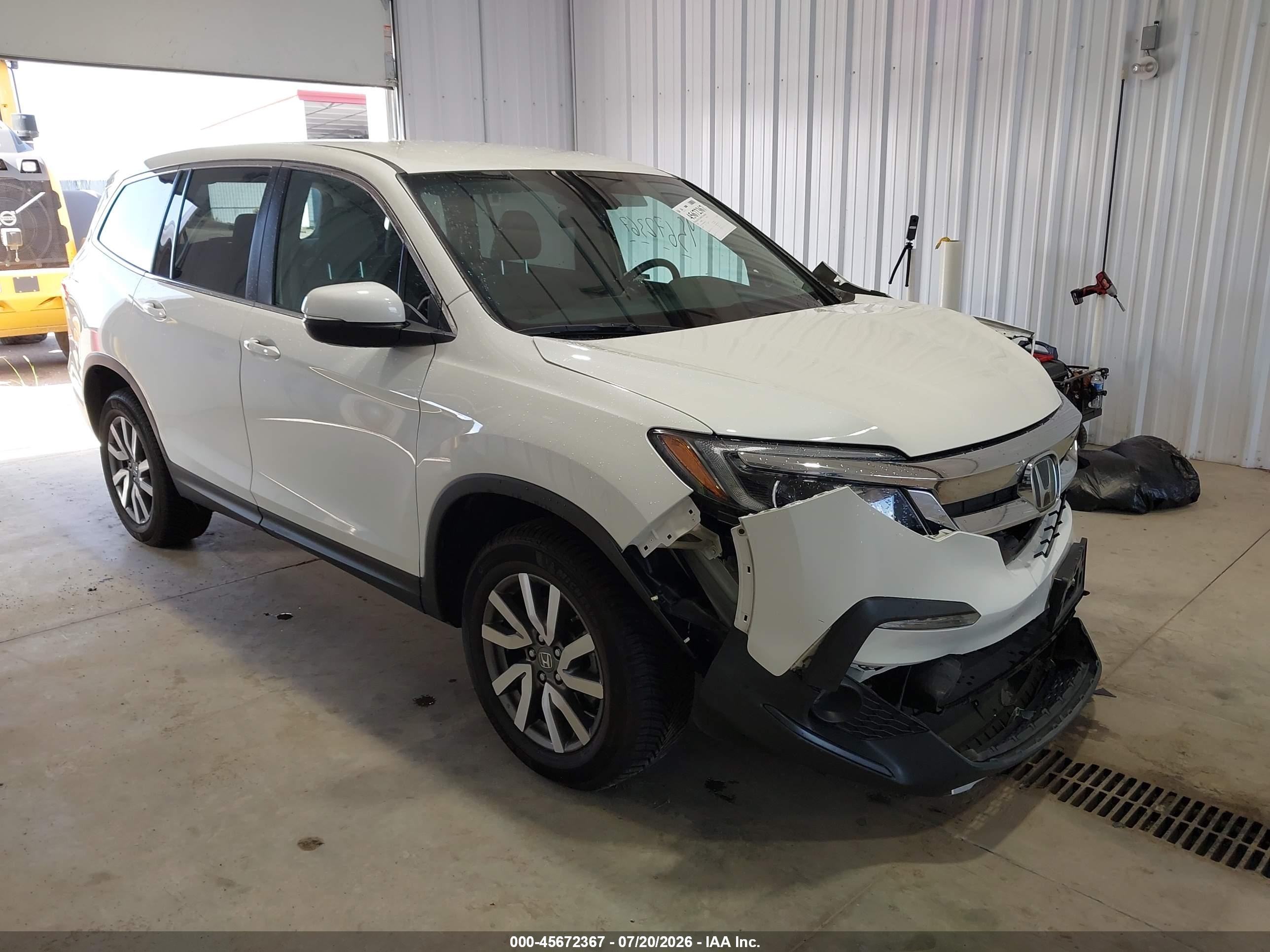 2019 Honda Pilot Ex White vin: 5FNYF6H38KB027888