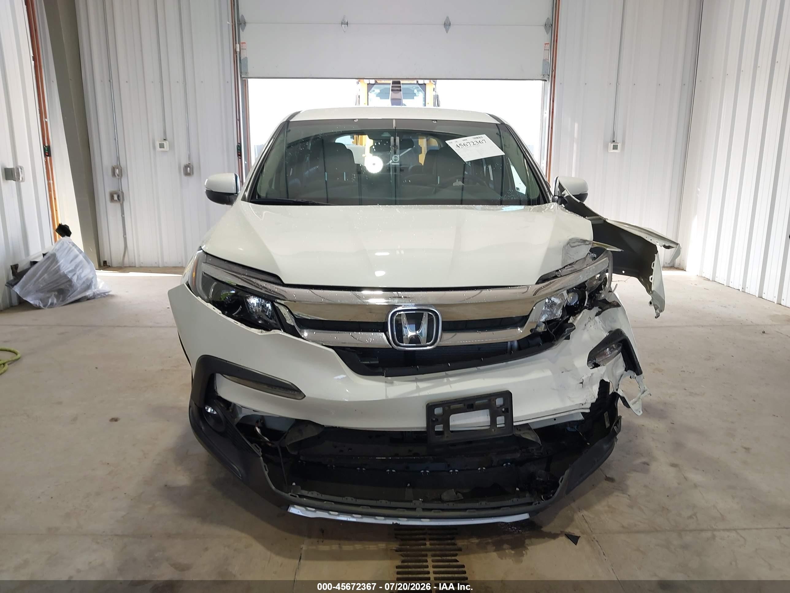 2019 Honda Pilot Ex White vin: 5FNYF6H38KB027888