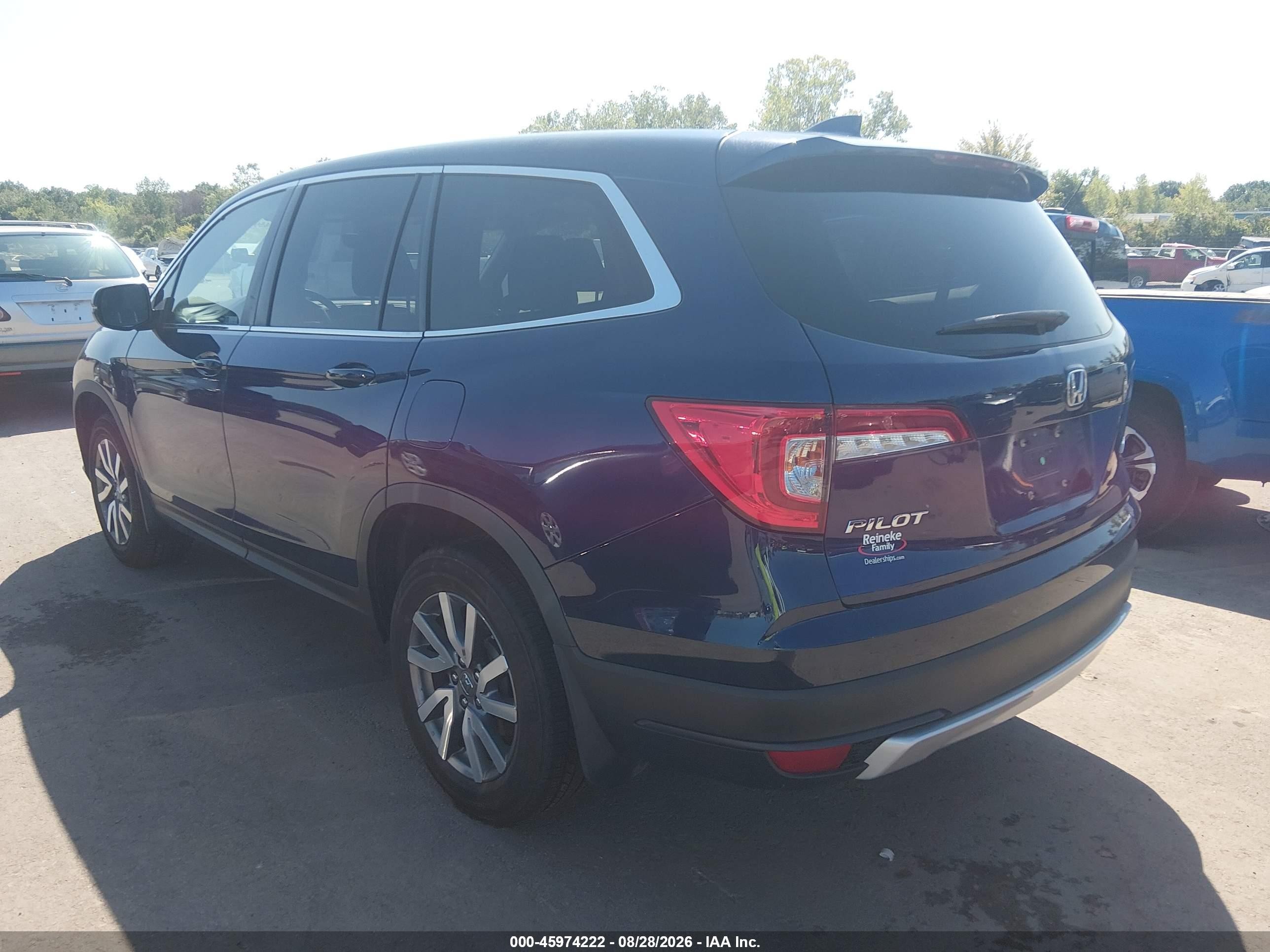2019 Honda Pilot Ex-l Синий vin: 5FNYF6H42KB020511