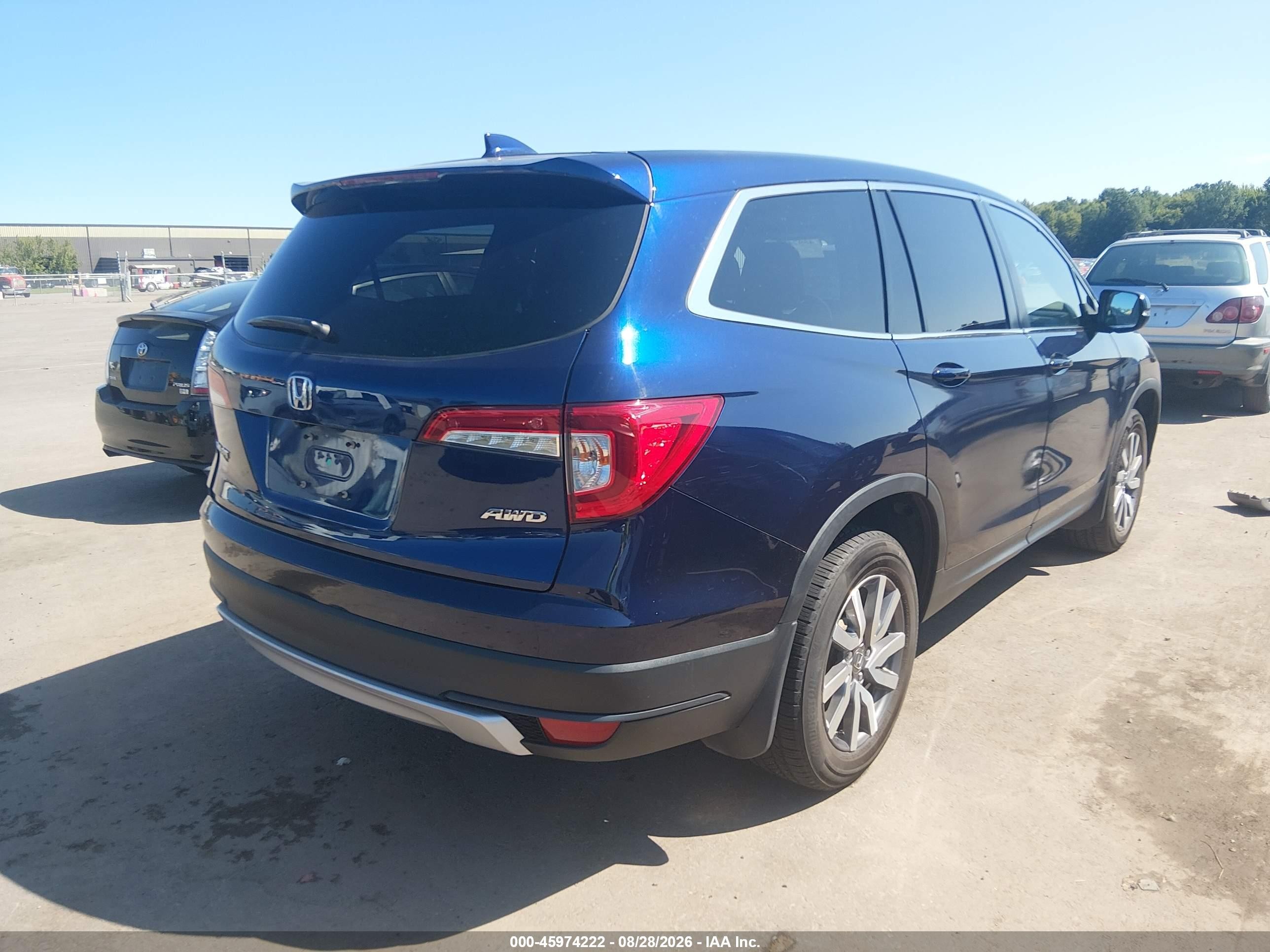 2019 Honda Pilot Ex-l Синий vin: 5FNYF6H42KB020511