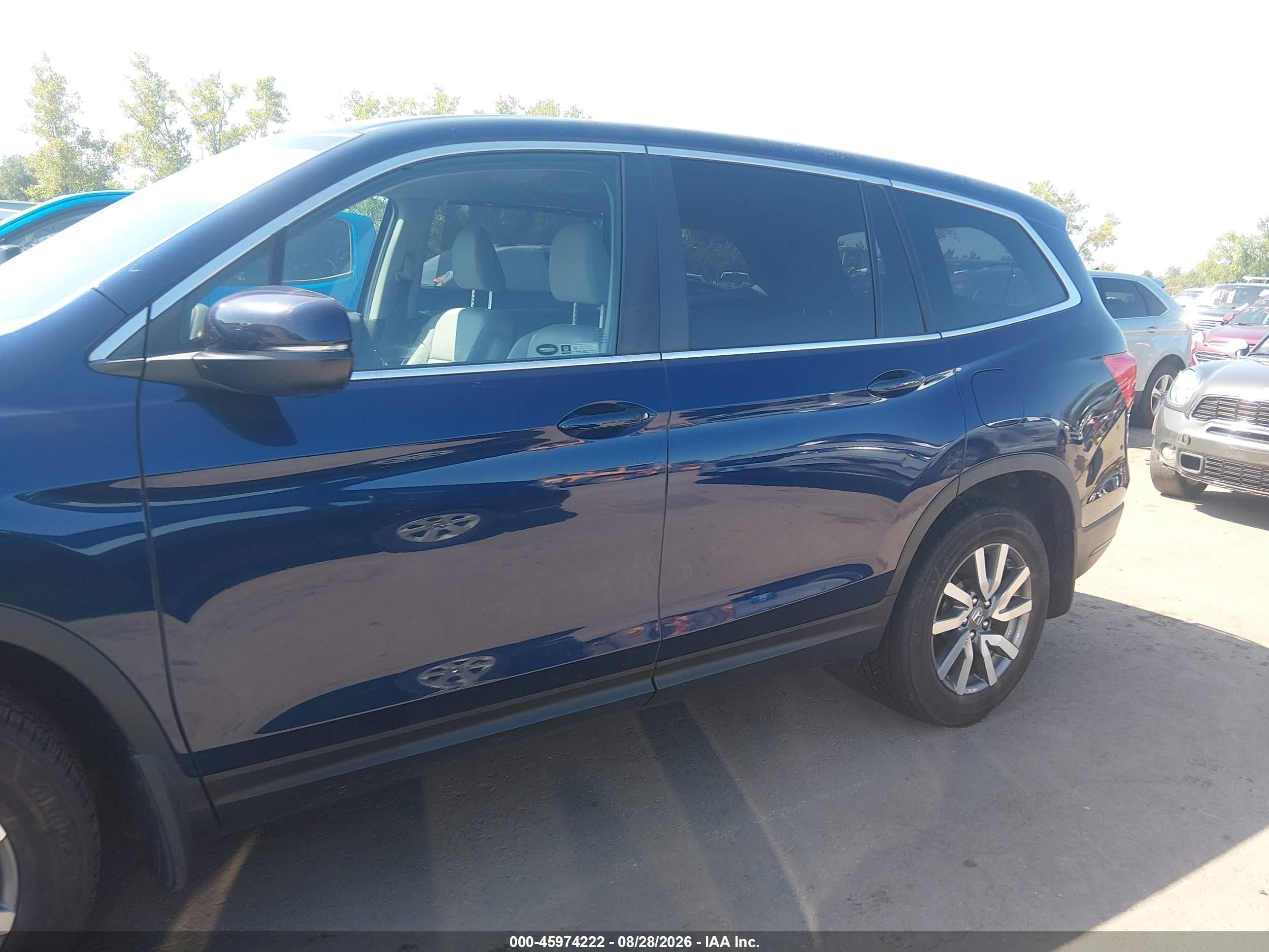 2019 Honda Pilot Ex-l Синий vin: 5FNYF6H42KB020511