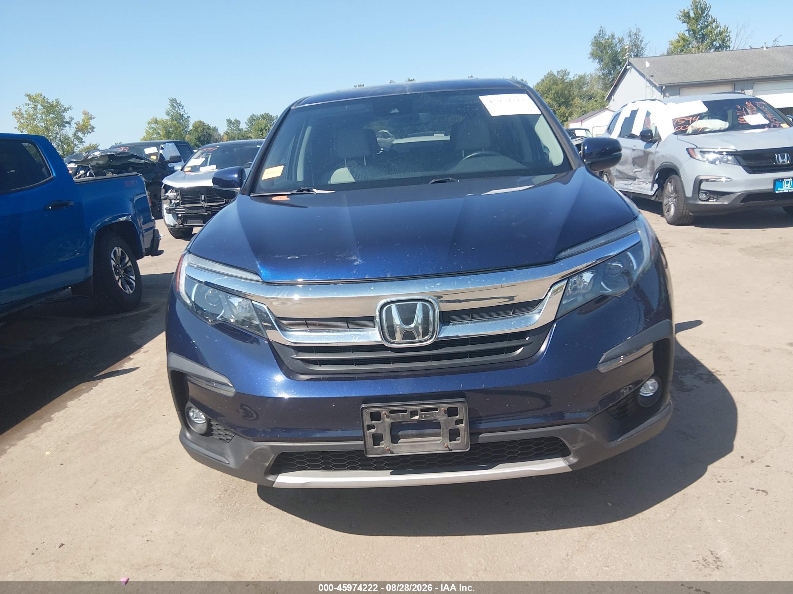 2019 Honda Pilot Ex-l Синий vin: 5FNYF6H42KB020511