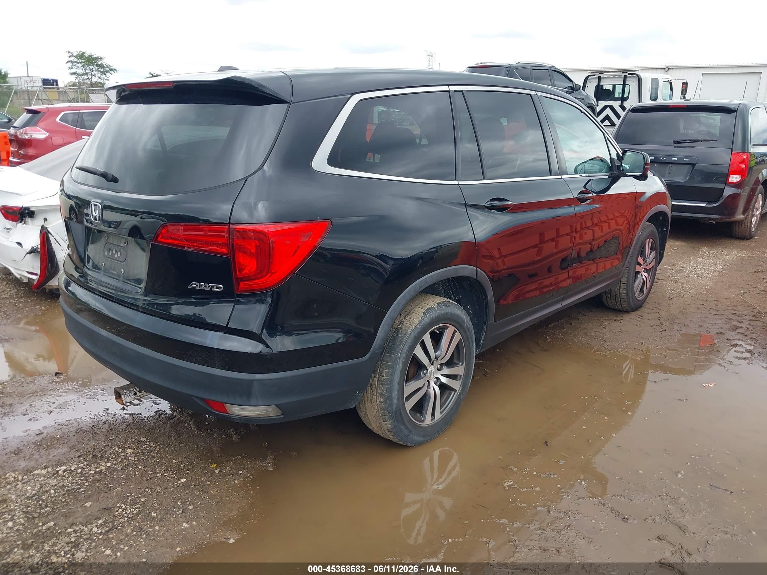2017 Honda Pilot Ex-l Black vin: 5FNYF6H50HB037180
