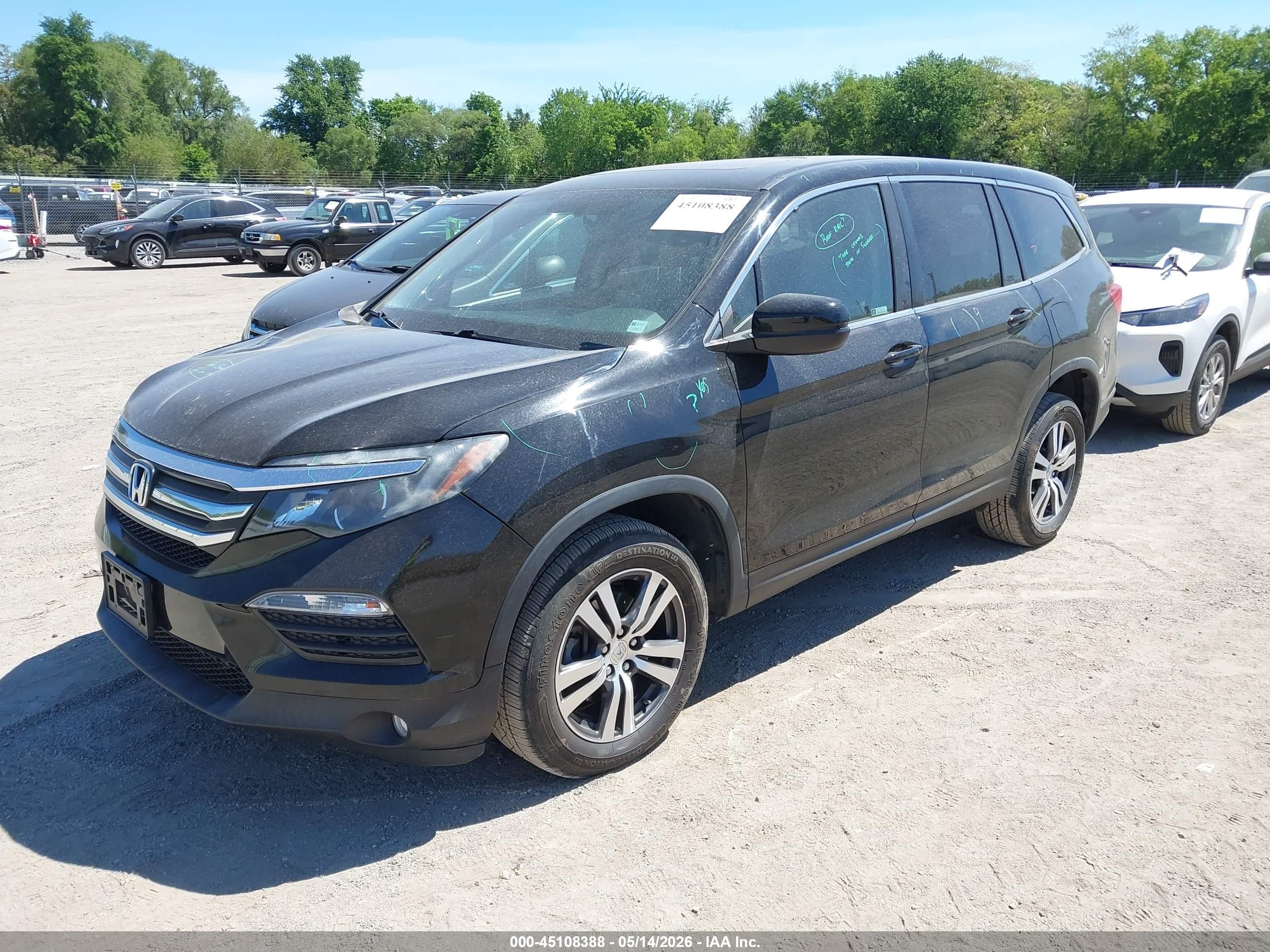 2018 Honda Pilot Ex-l Черный vin: 5FNYF6H50JB025696
