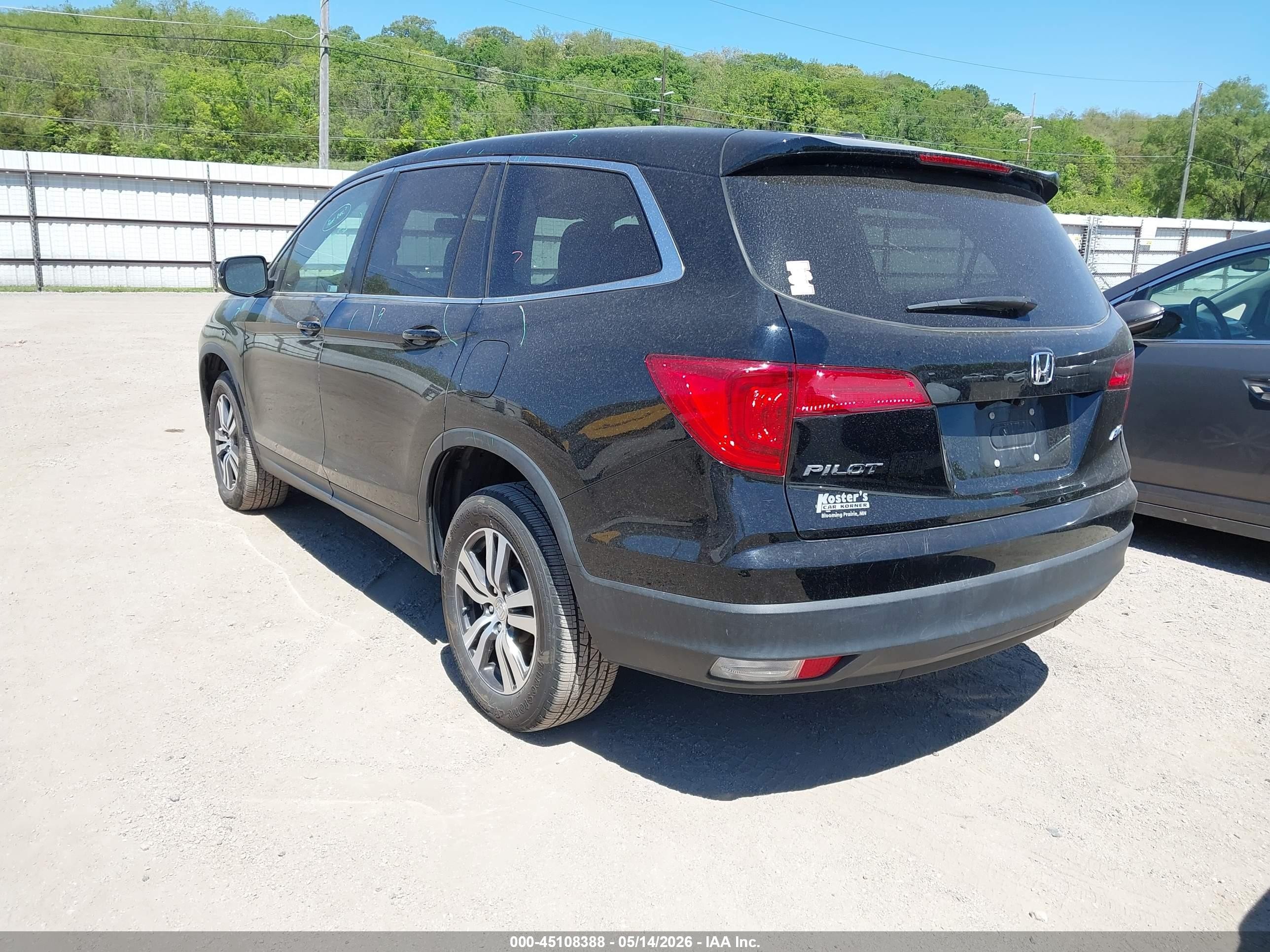 2018 Honda Pilot Ex-l Черный vin: 5FNYF6H50JB025696