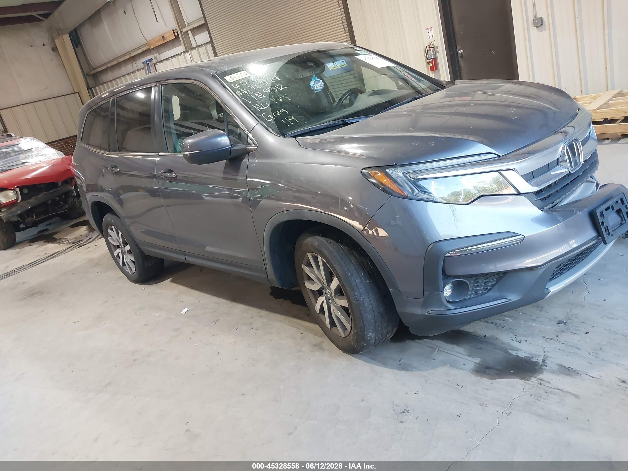 2021 Honda Pilot Awd Ex-l Gray vin: 5FNYF6H51MB044312
