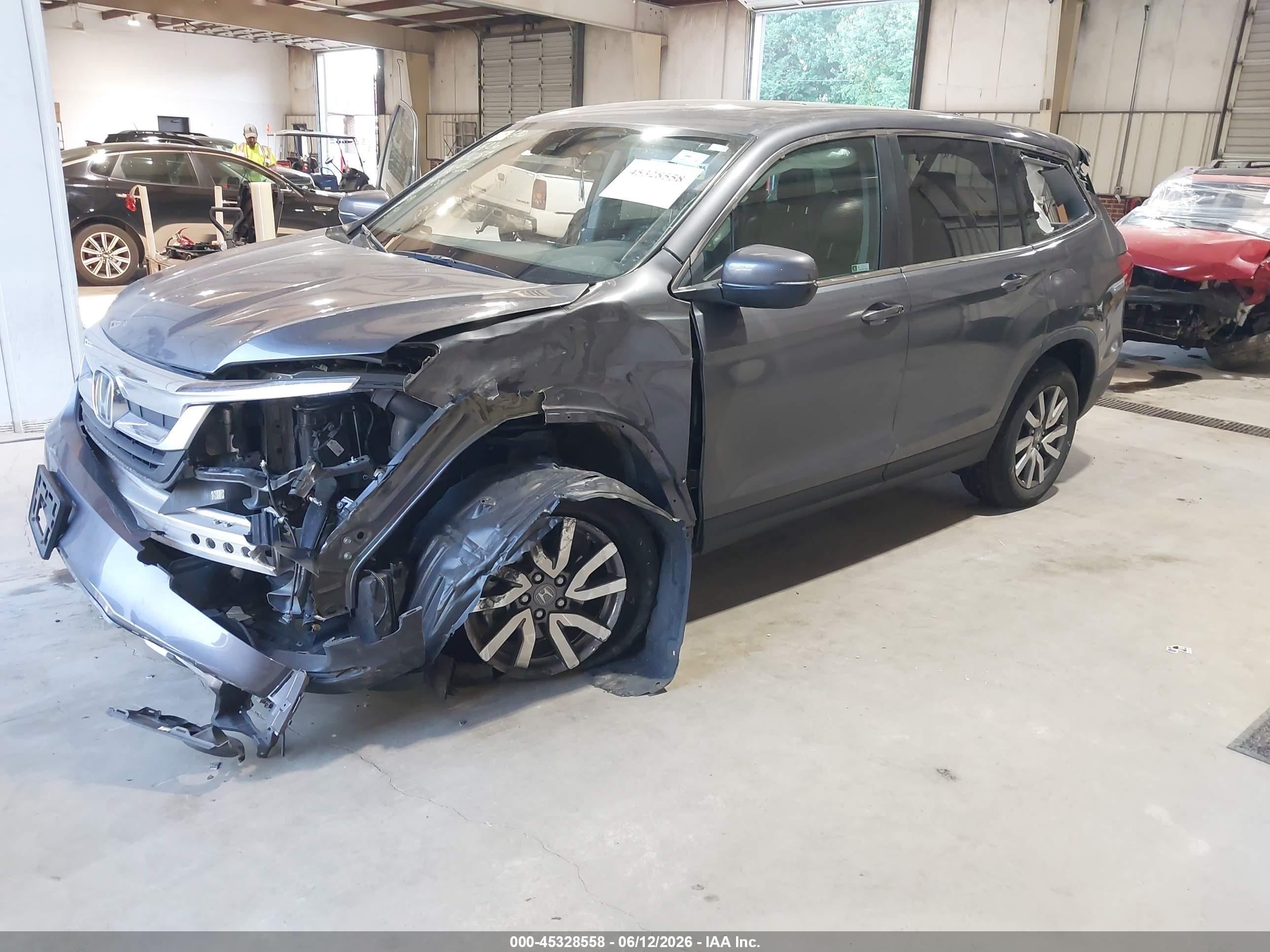 2021 Honda Pilot Awd Ex-l Gray vin: 5FNYF6H51MB044312