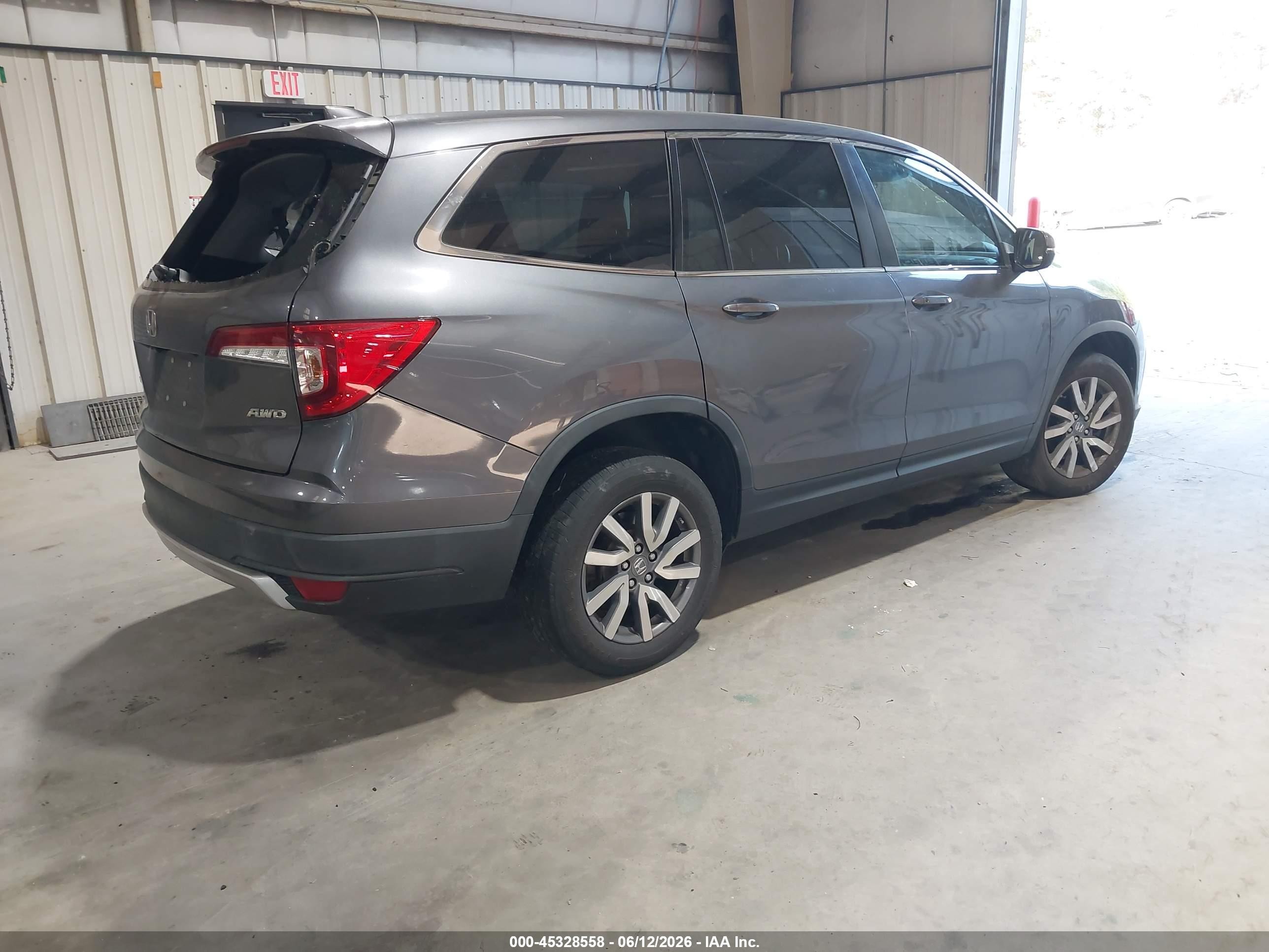 2021 Honda Pilot Awd Ex-l Gray vin: 5FNYF6H51MB044312