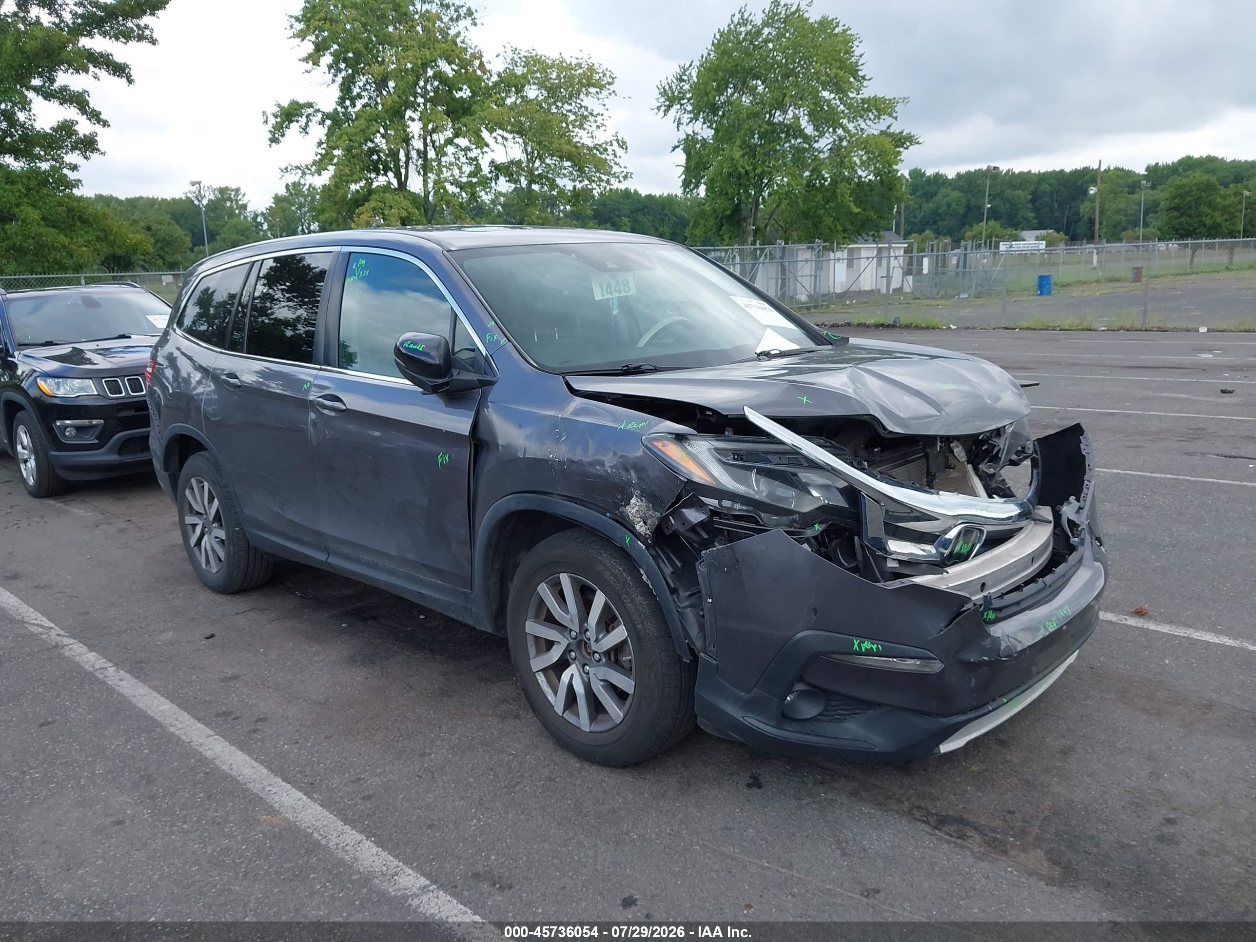 2021 Honda Pilot Awd Ex-l Gray vin: 5FNYF6H53MB051794