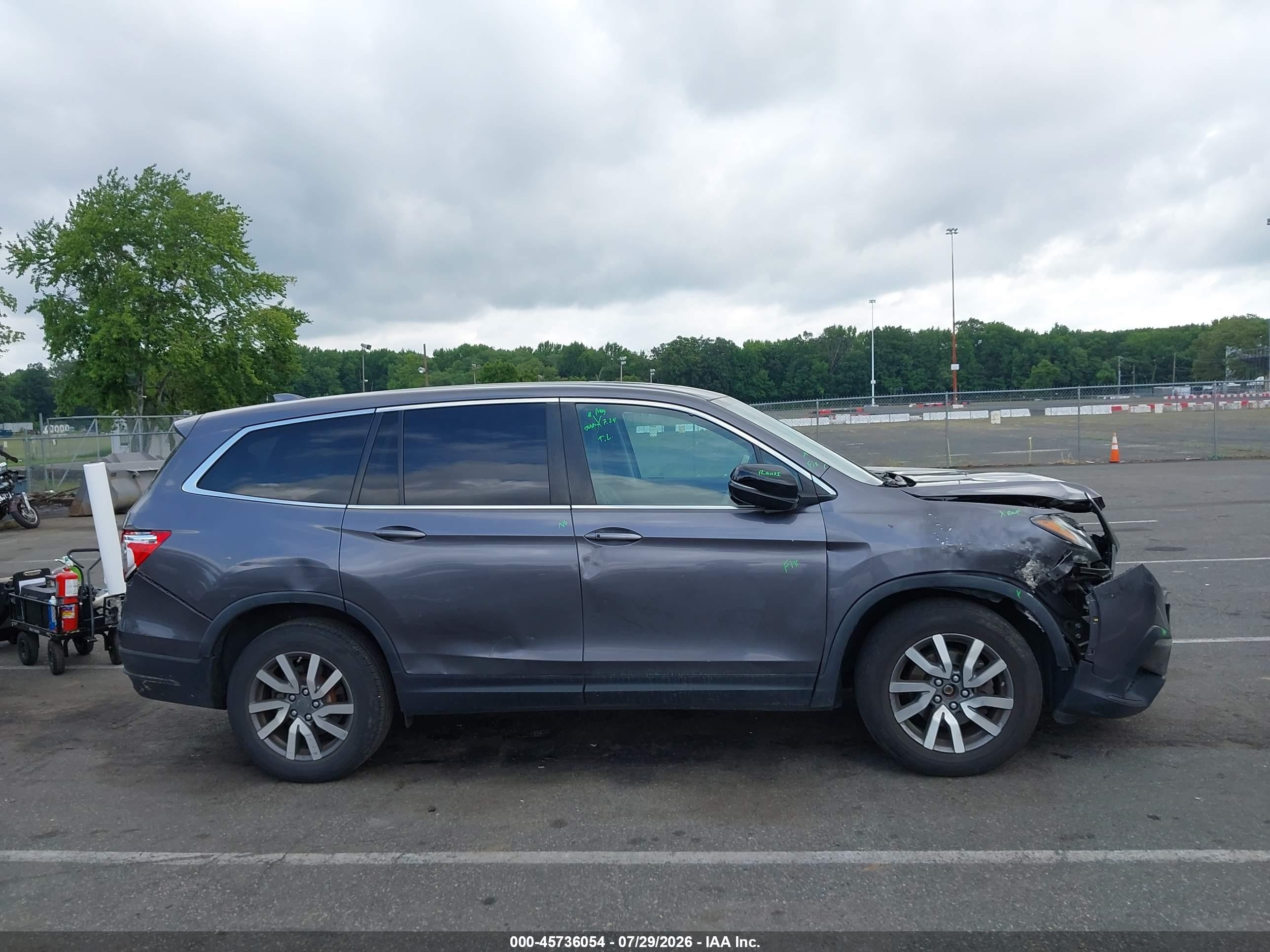 2021 Honda Pilot Awd Ex-l Gray vin: 5FNYF6H53MB051794