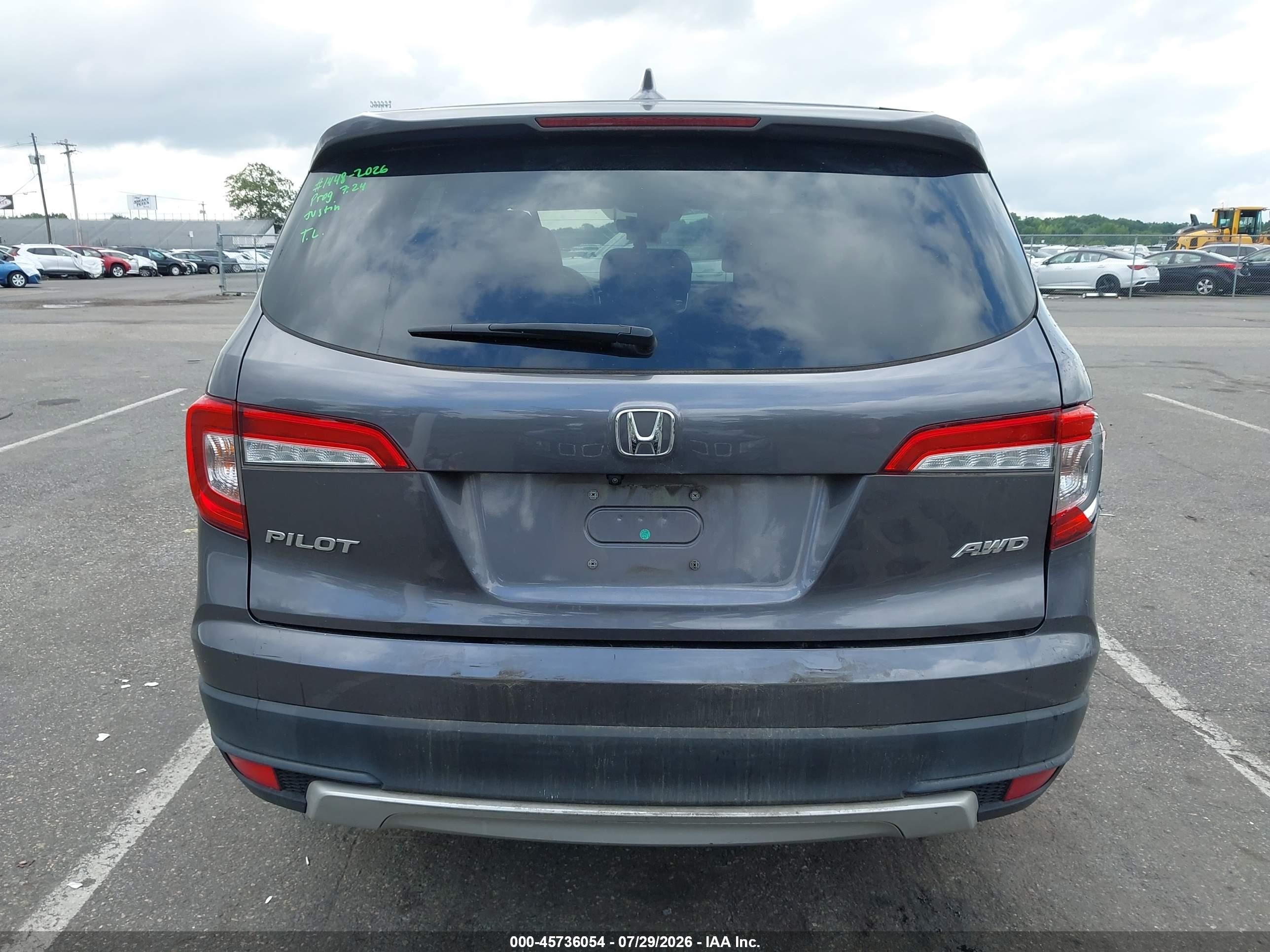 2021 Honda Pilot Awd Ex-l Gray vin: 5FNYF6H53MB051794