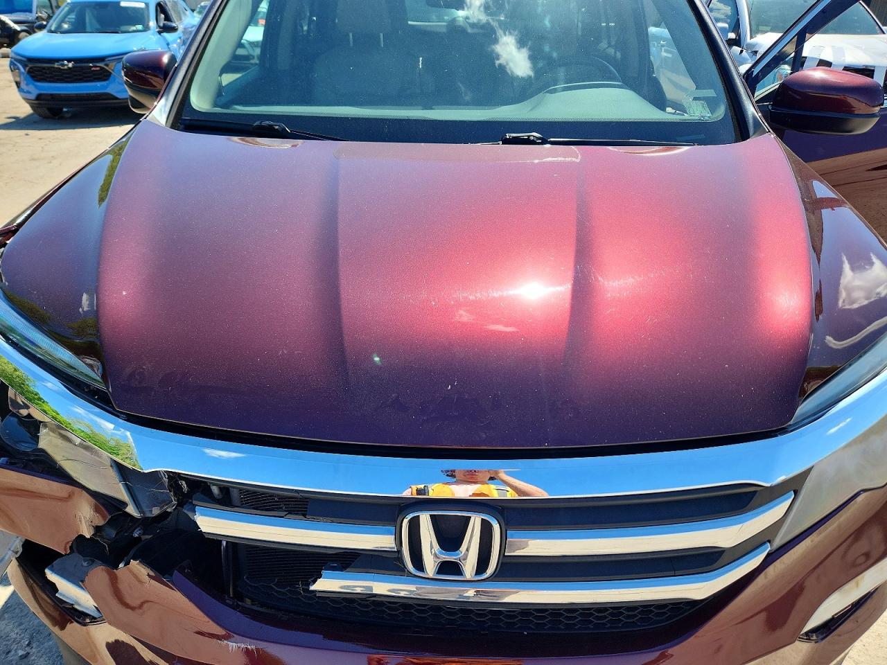 2016 Honda Pilot Exl Бордовый vin: 5FNYF6H54GB094903