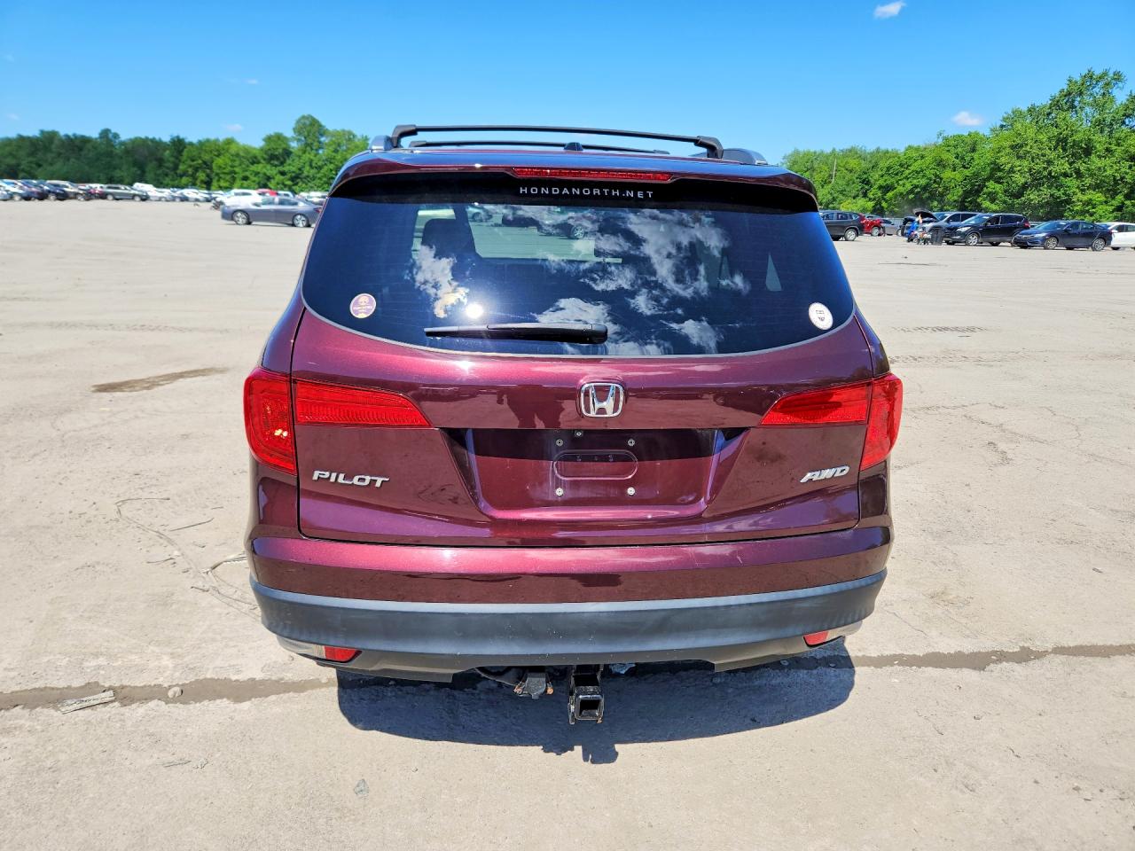 2016 Honda Pilot Exl Бордовый vin: 5FNYF6H54GB094903