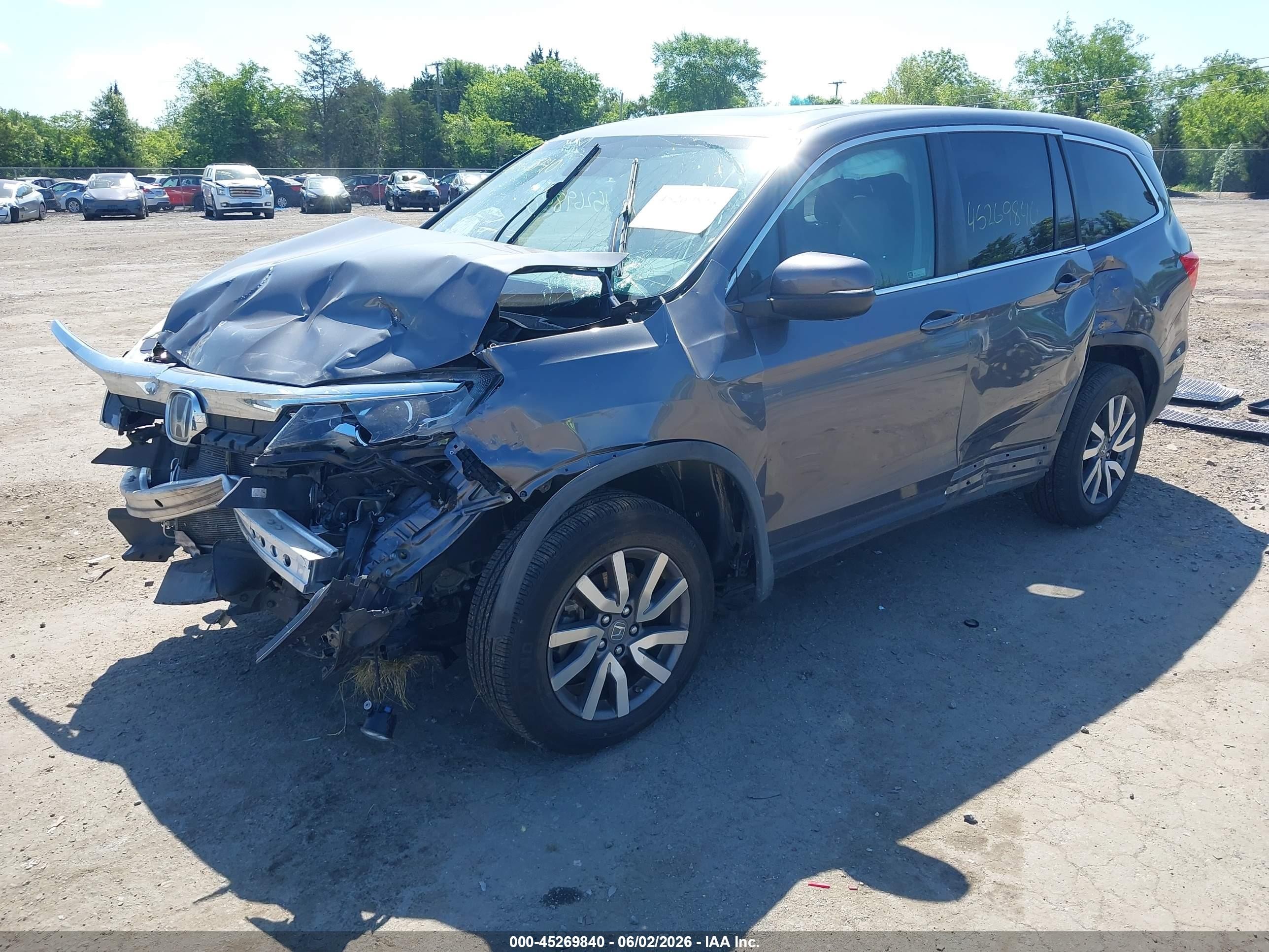 2019 Honda Pilot Ex-l Серый vin: 5FNYF6H54KB086034