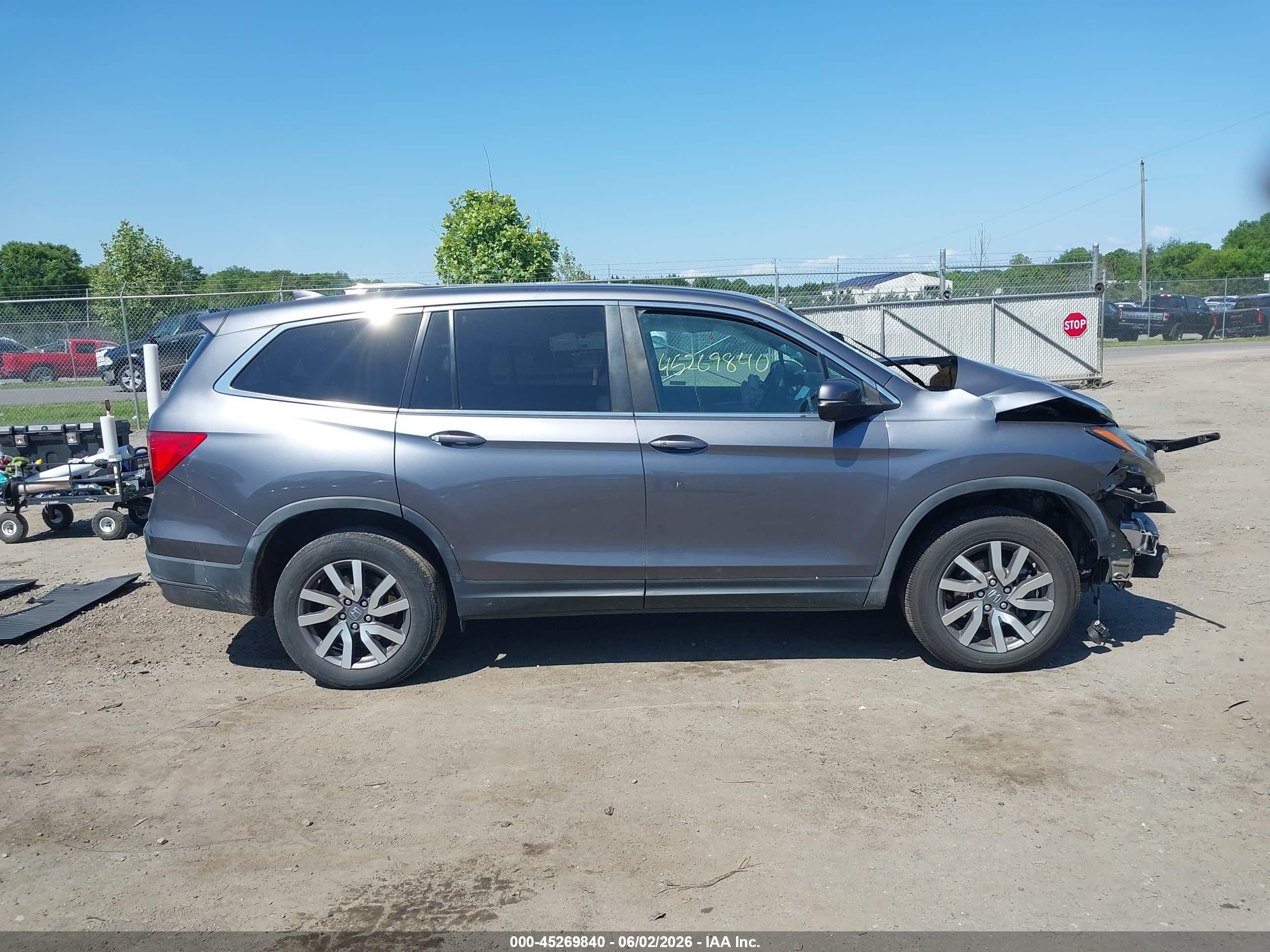 2019 Honda Pilot Ex-l Серый vin: 5FNYF6H54KB086034
