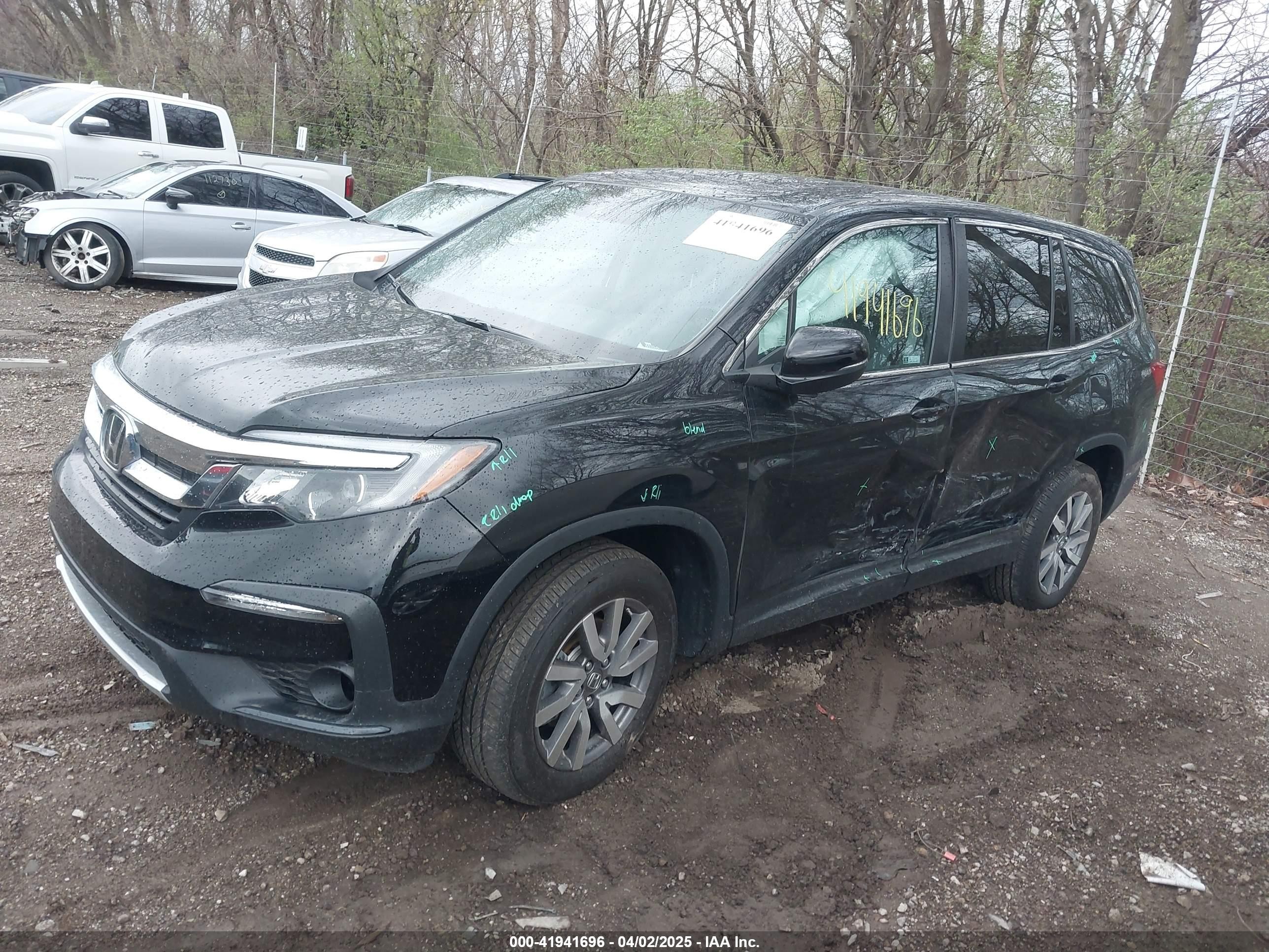 2019 Honda Pilot Ex-l Черный vin: 5FNYF6H55KB071767