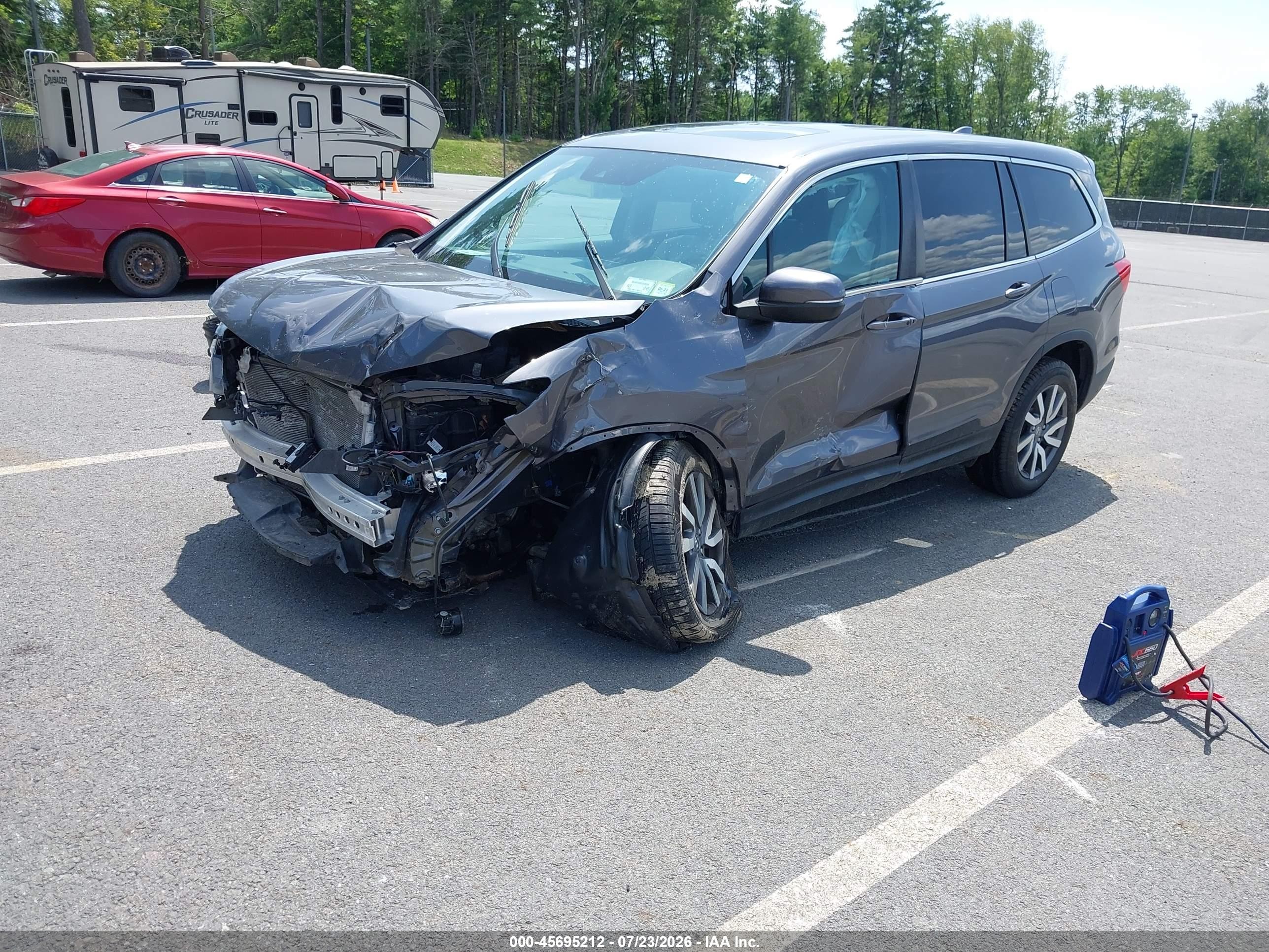2020 Honda Pilot Awd Ex-l Gray vin: 5FNYF6H55LB032596