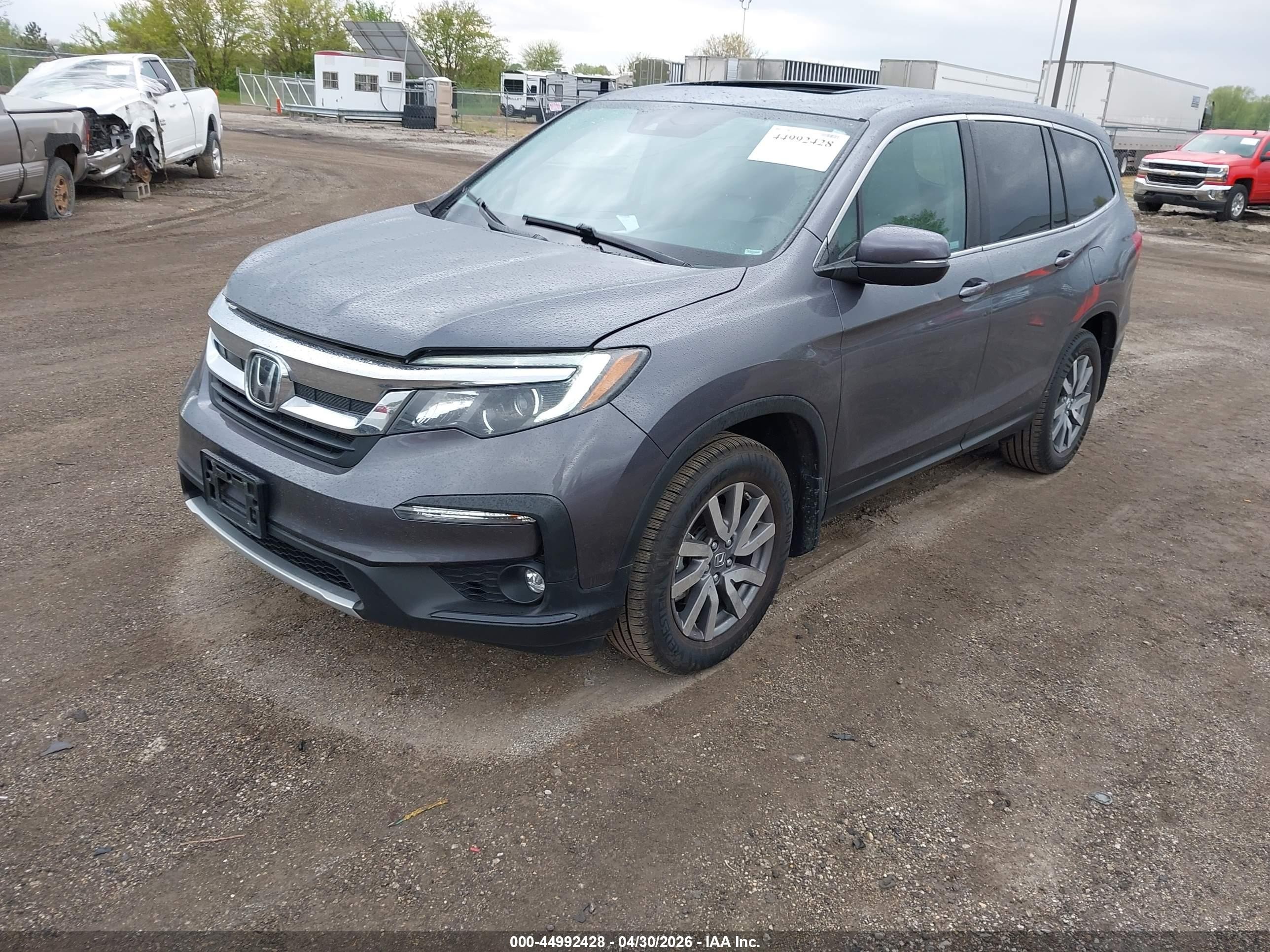 2020 Honda Pilot Ex-l Gray vin: 5FNYF6H55LB062634