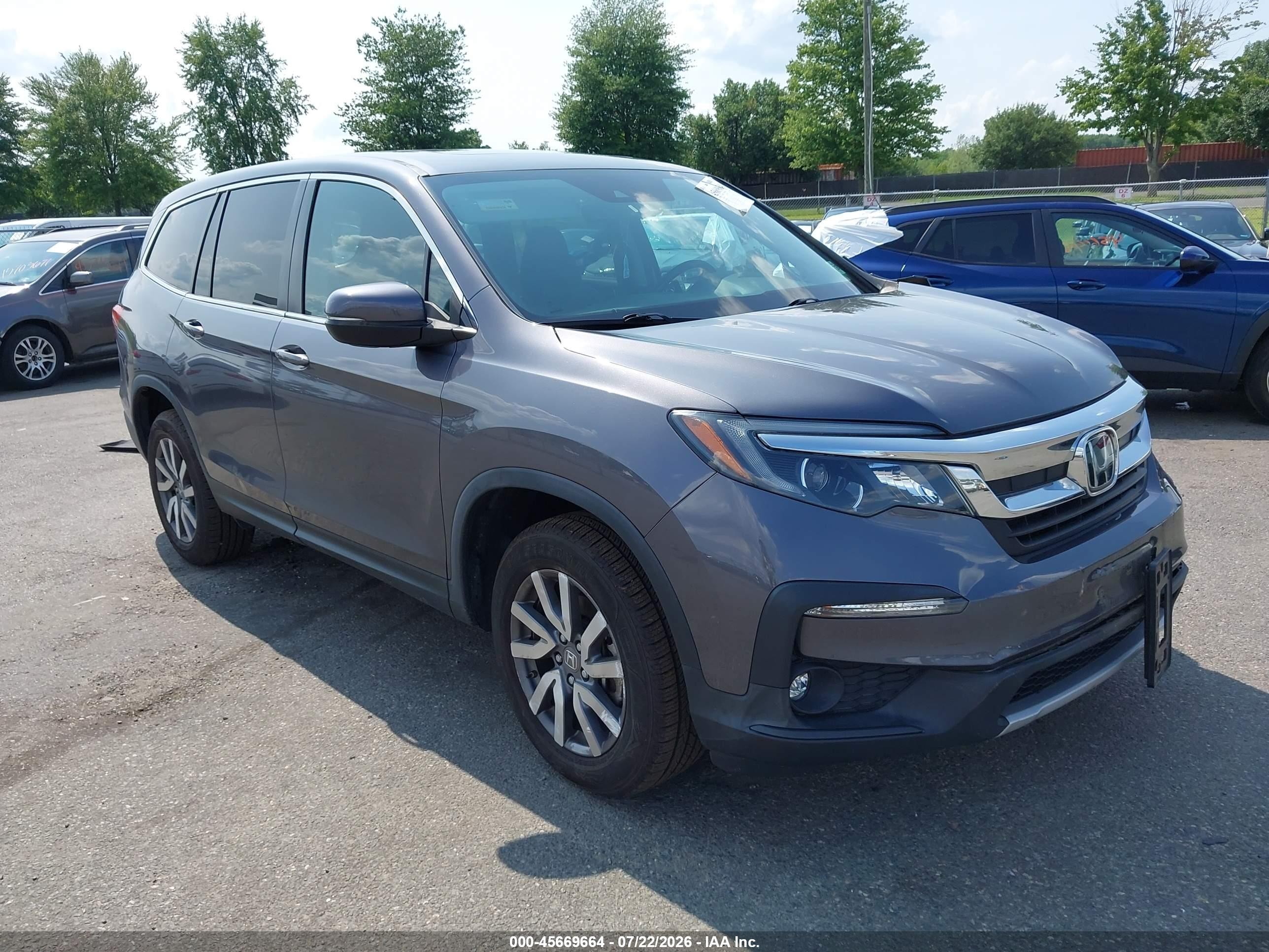 2021 Honda Pilot Awd Ex-l Gray vin: 5FNYF6H56MB101443