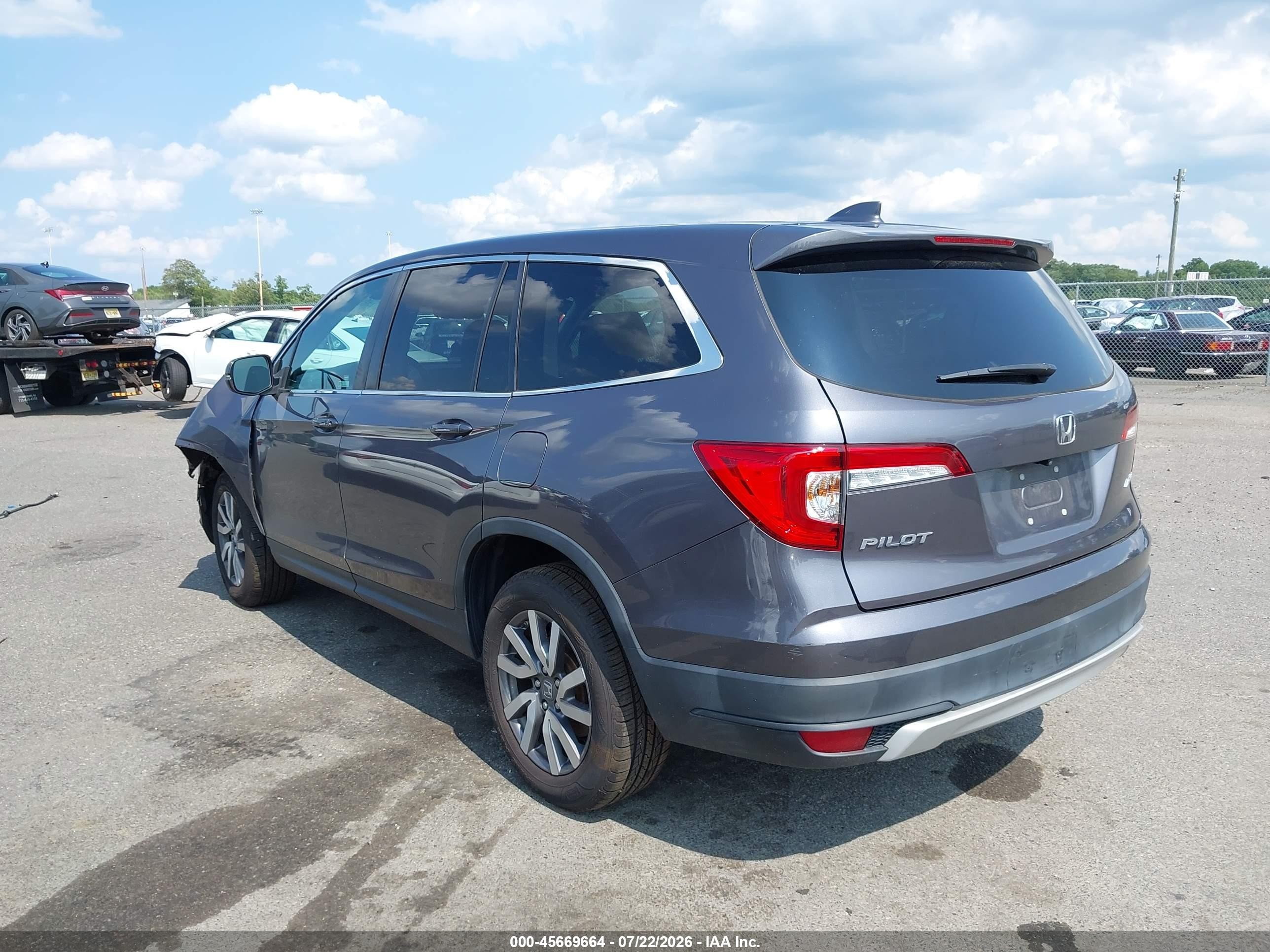 2021 Honda Pilot Awd Ex-l Серый vin: 5FNYF6H56MB101443