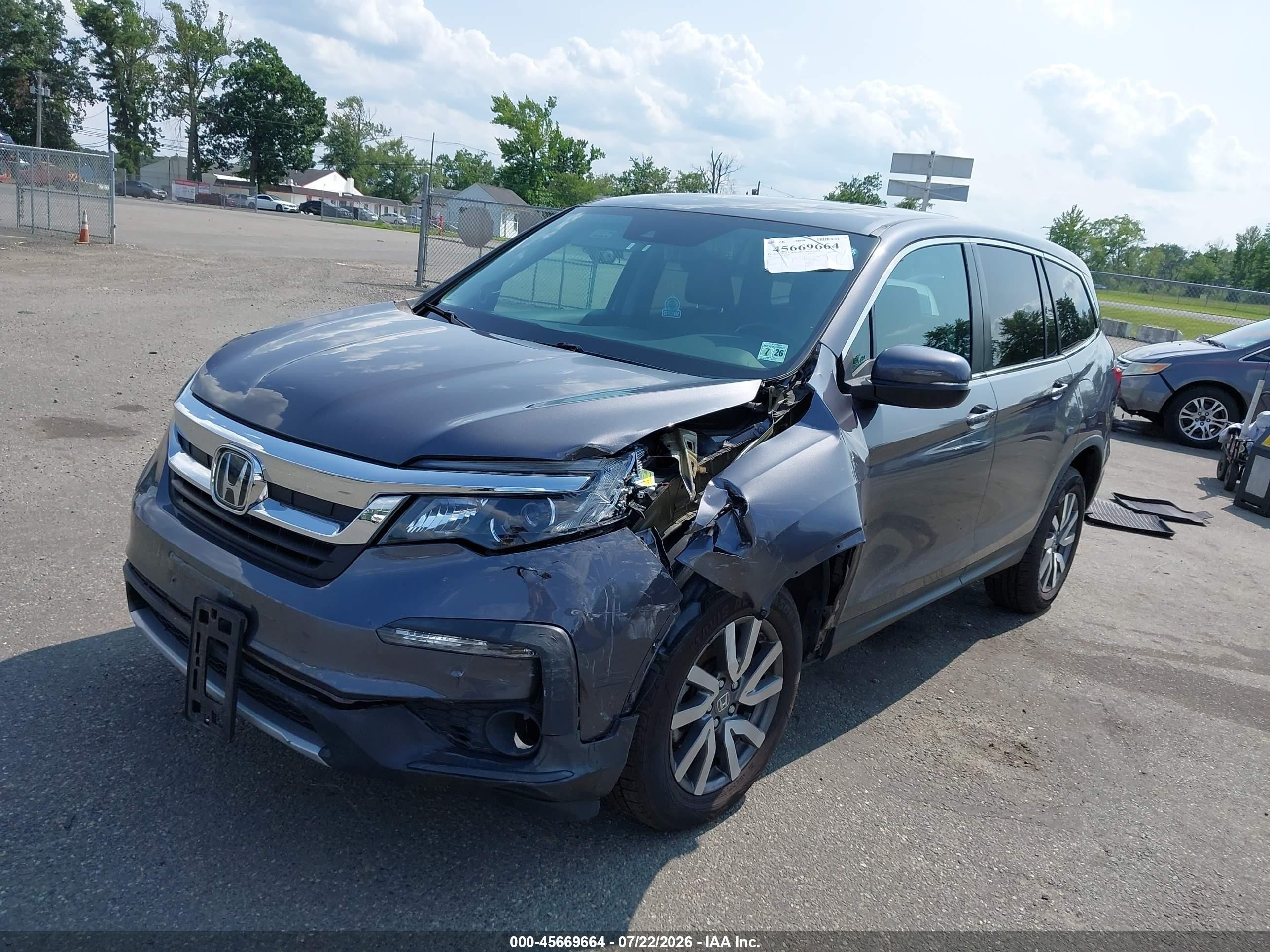 2021 Honda Pilot Awd Ex-l Серый vin: 5FNYF6H56MB101443