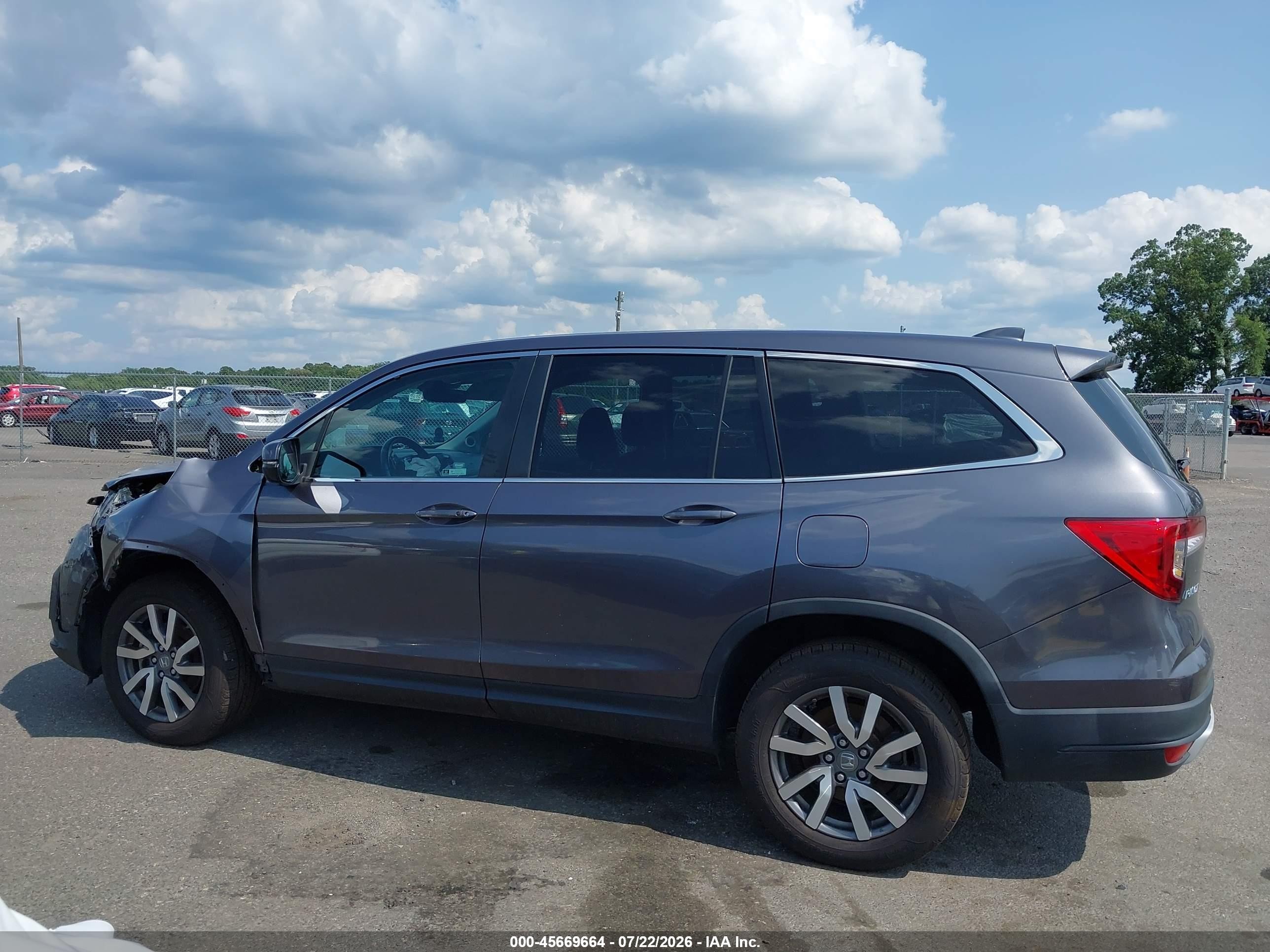 2021 Honda Pilot Awd Ex-l Серый vin: 5FNYF6H56MB101443