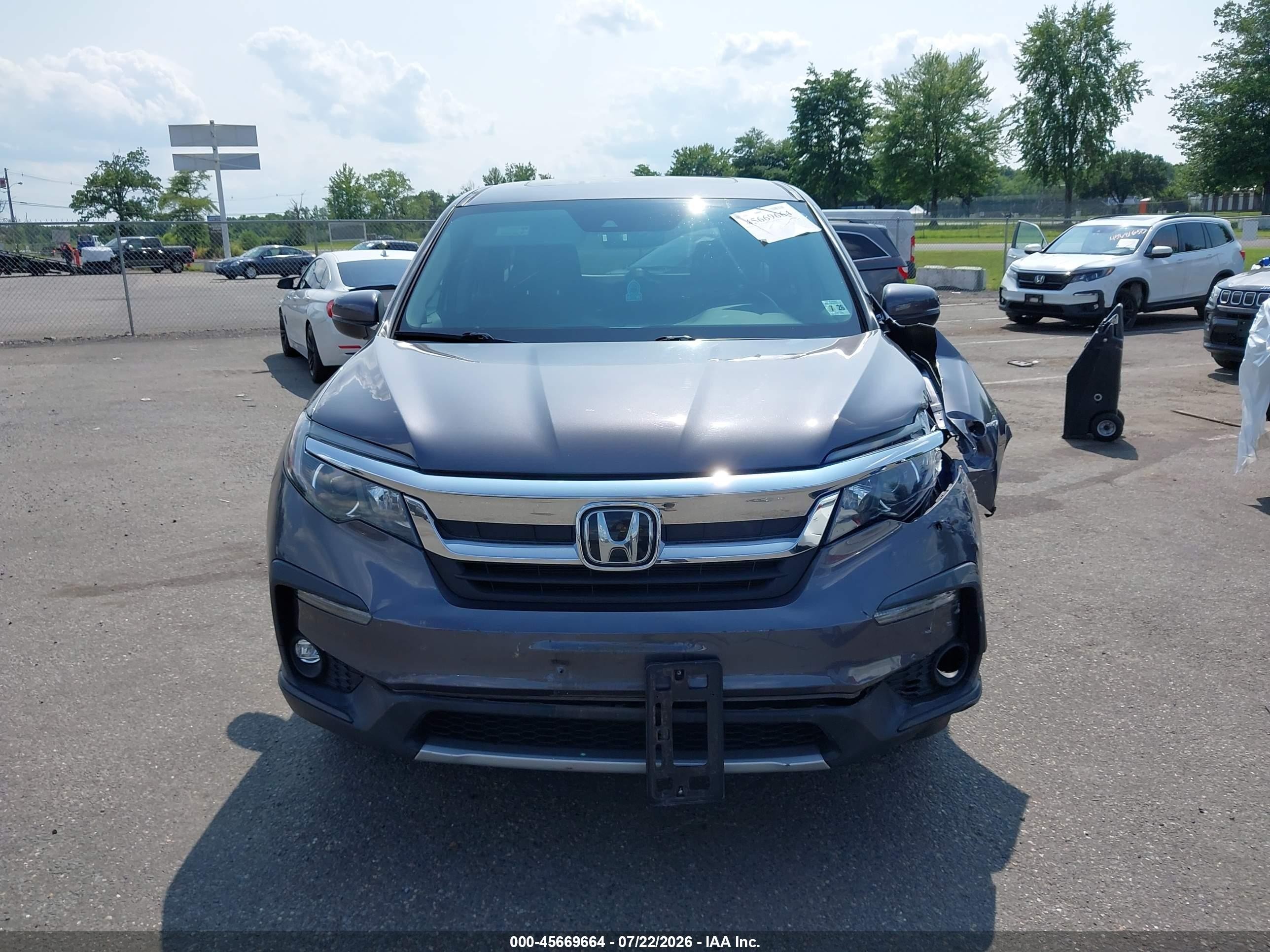 2021 Honda Pilot Awd Ex-l Серый vin: 5FNYF6H56MB101443