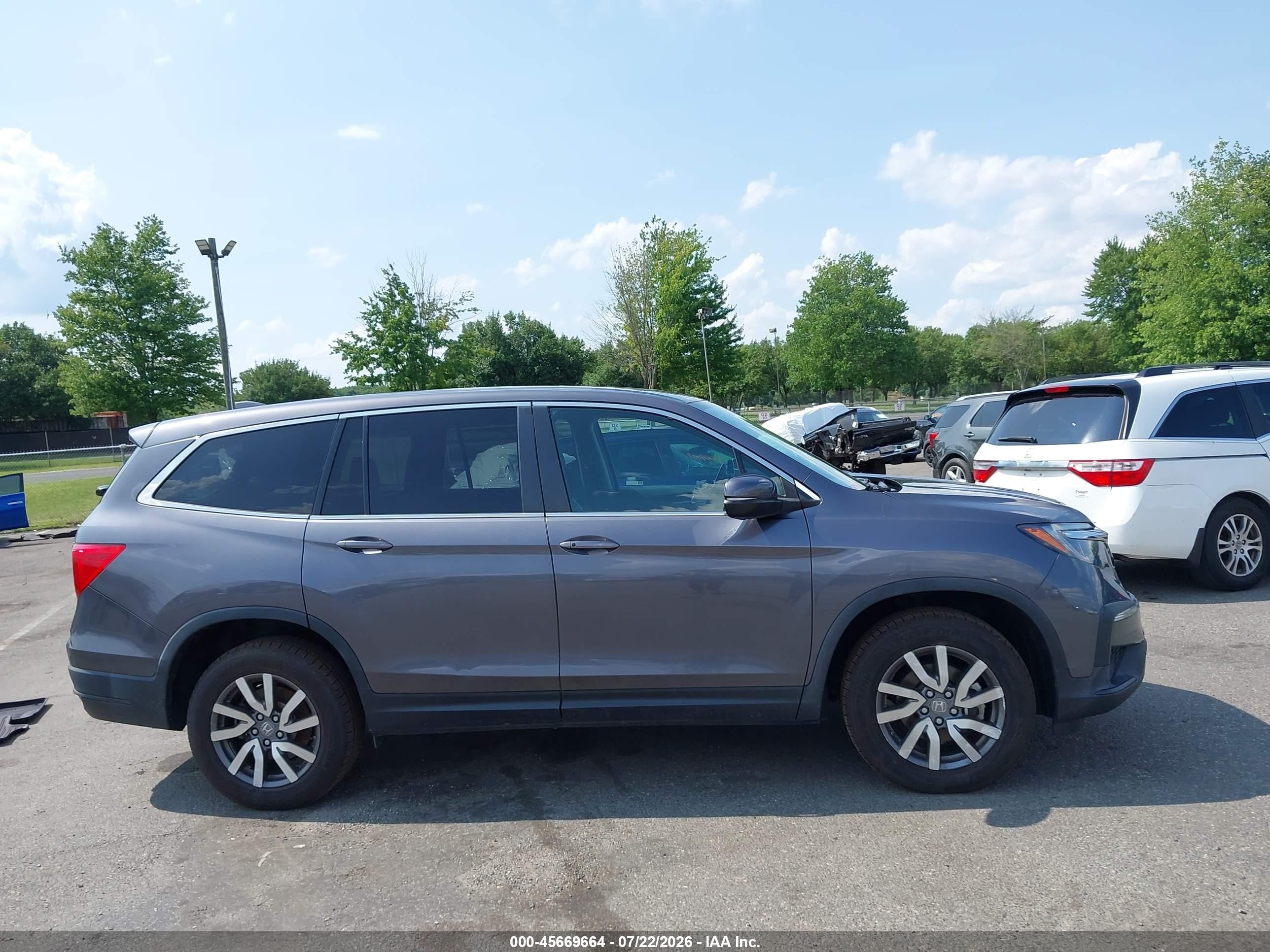 2021 Honda Pilot Awd Ex-l Серый vin: 5FNYF6H56MB101443