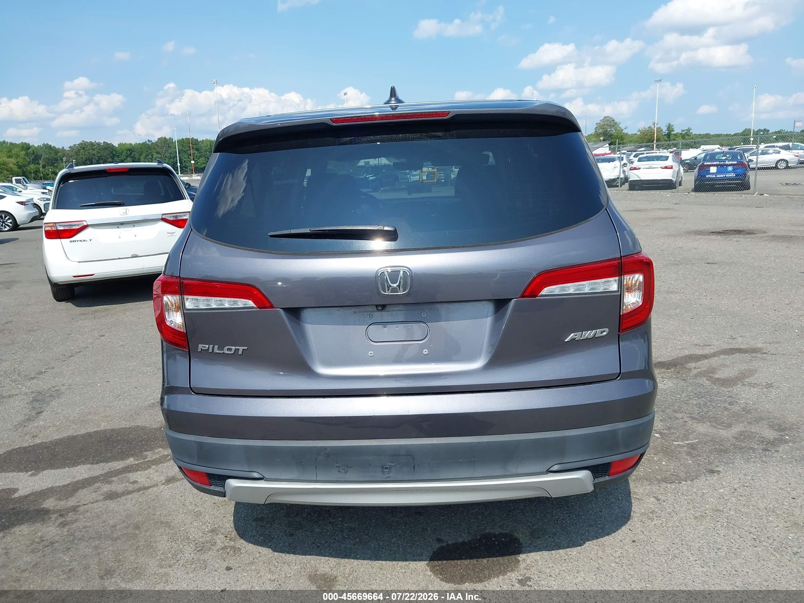 2021 Honda Pilot Awd Ex-l Серый vin: 5FNYF6H56MB101443