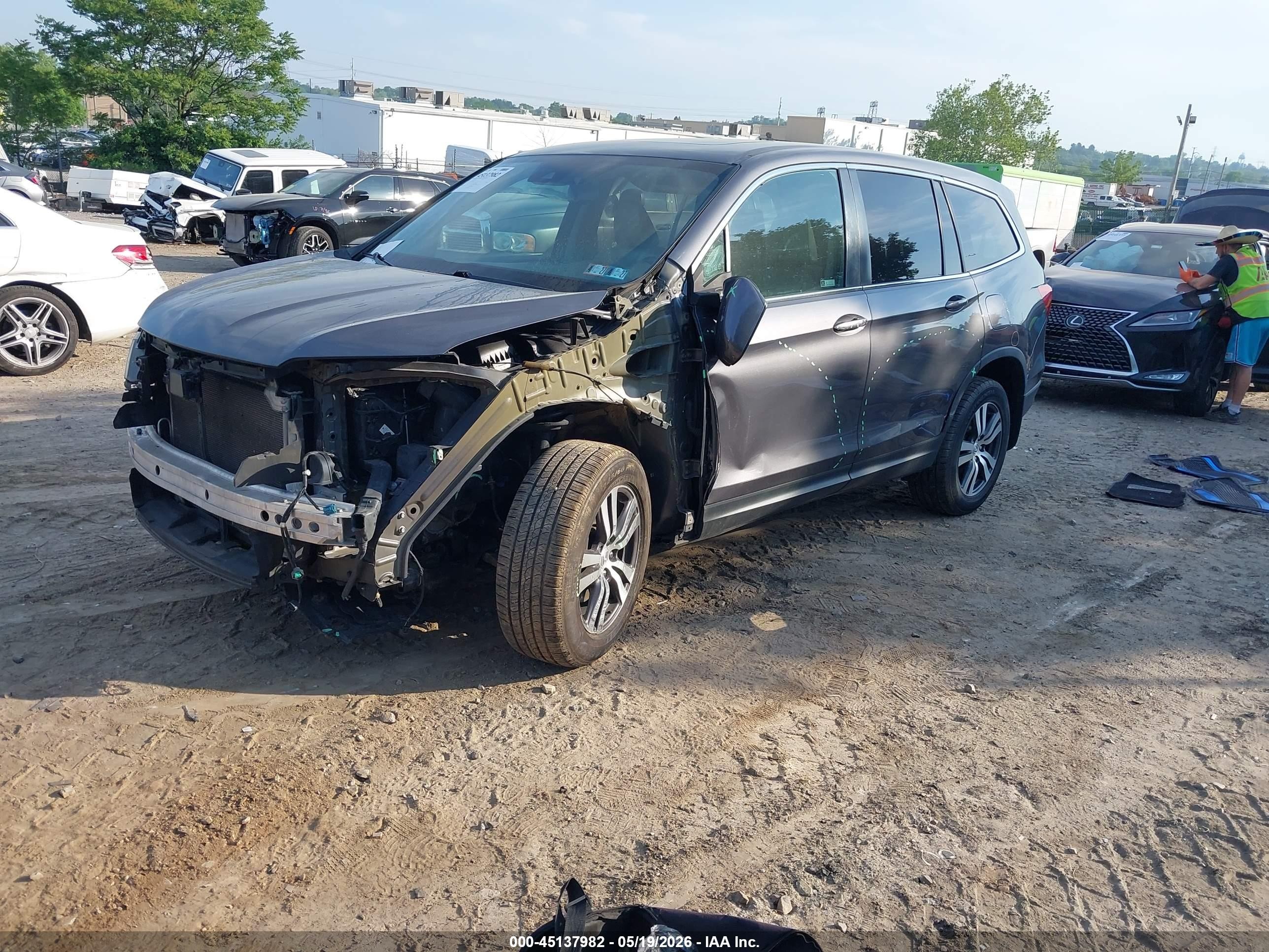 2018 Honda Pilot Ex-l Серый vin: 5FNYF6H63JB037673