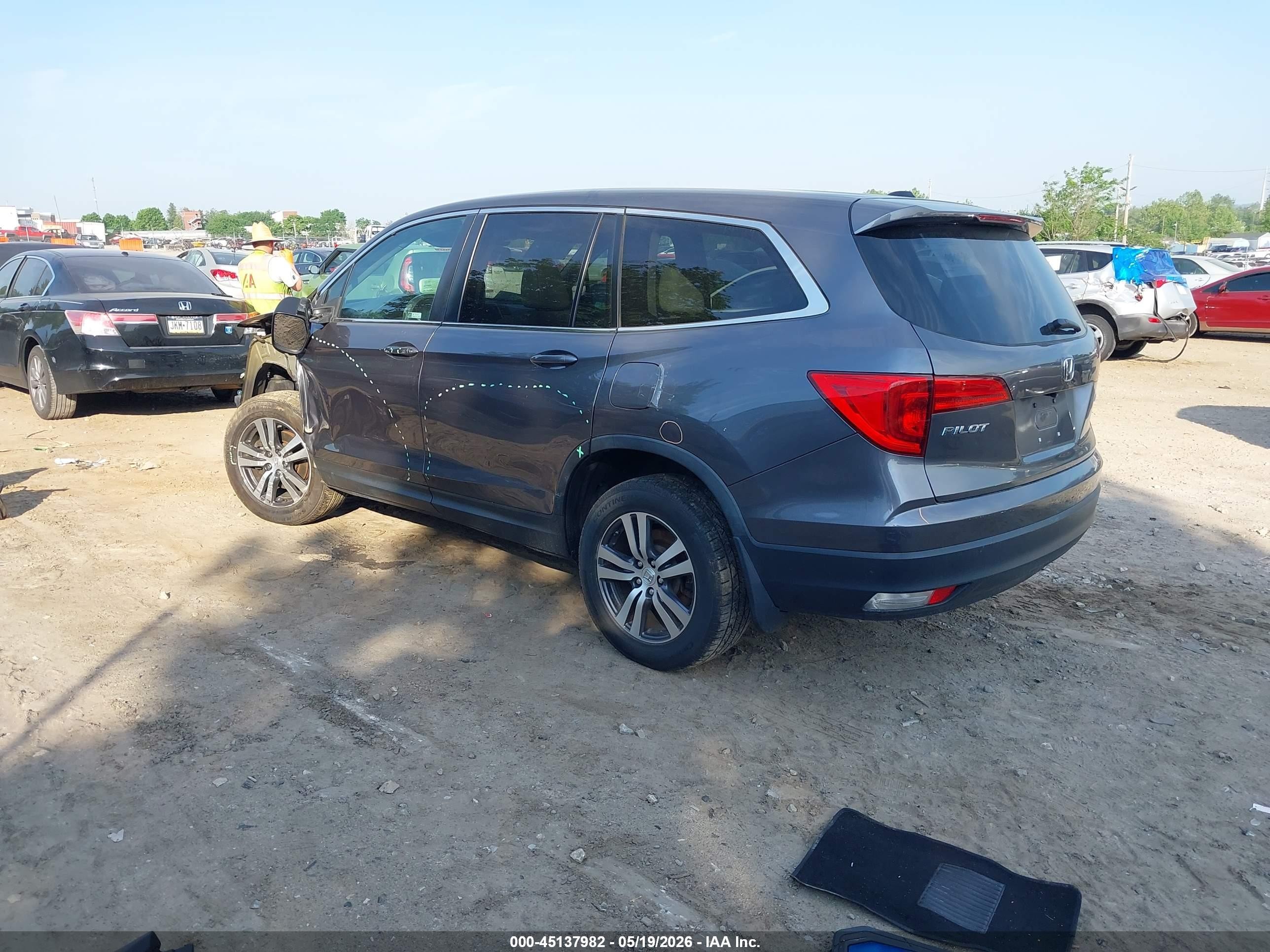 2018 Honda Pilot Ex-l Серый vin: 5FNYF6H63JB037673