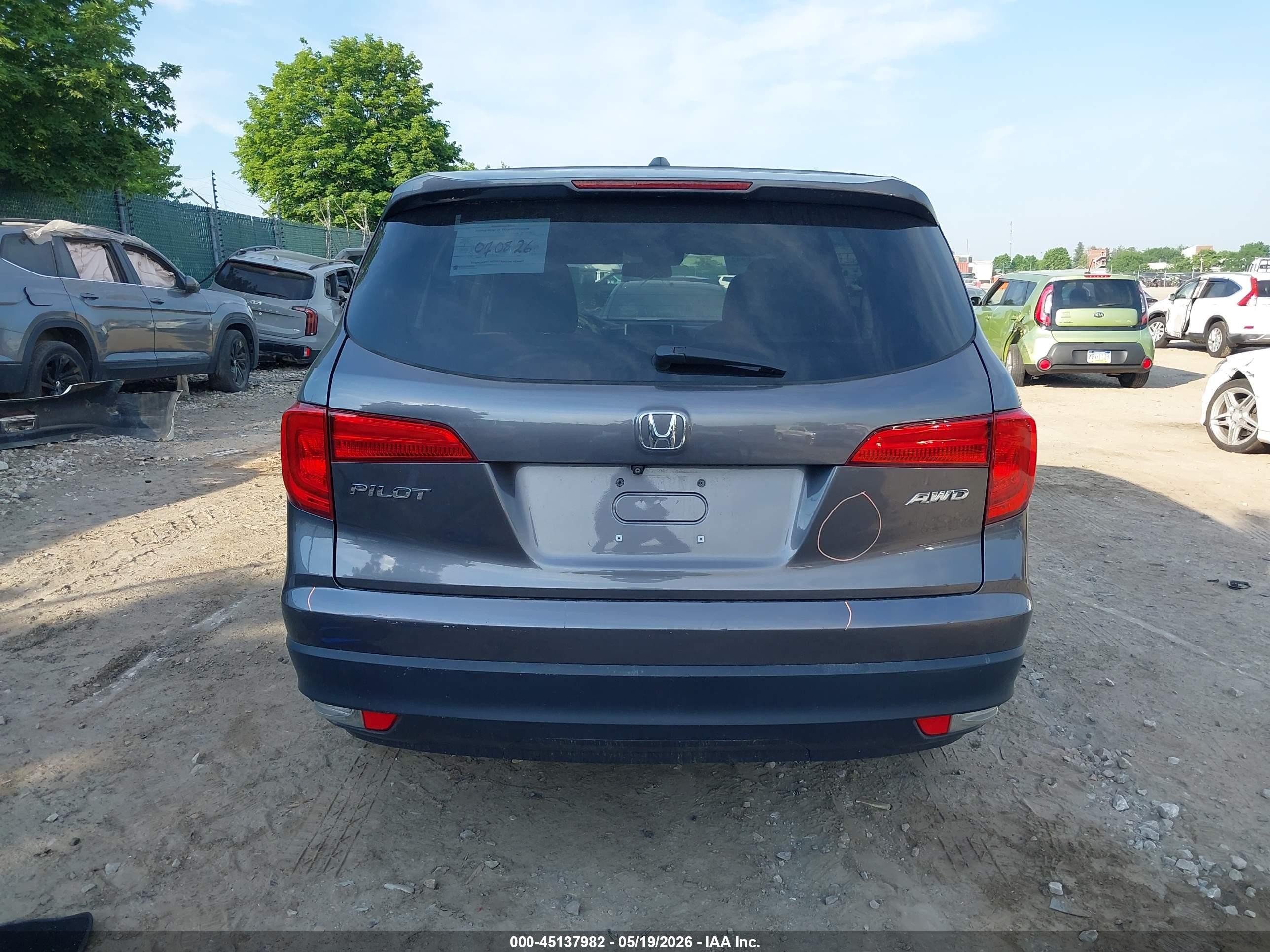2018 Honda Pilot Ex-l Серый vin: 5FNYF6H63JB037673