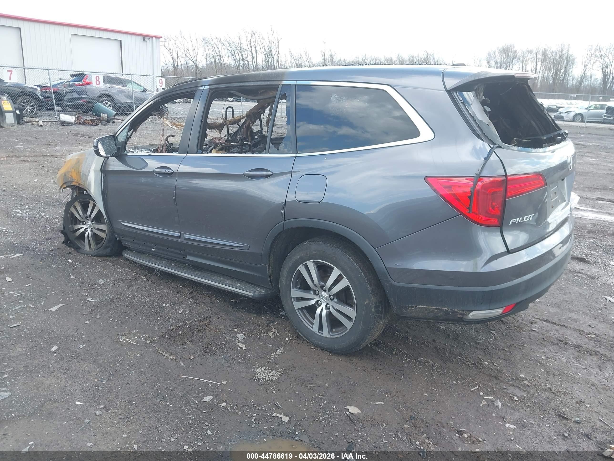 2017 Honda Pilot Ex-l Gray vin: 5FNYF6H66HB000286