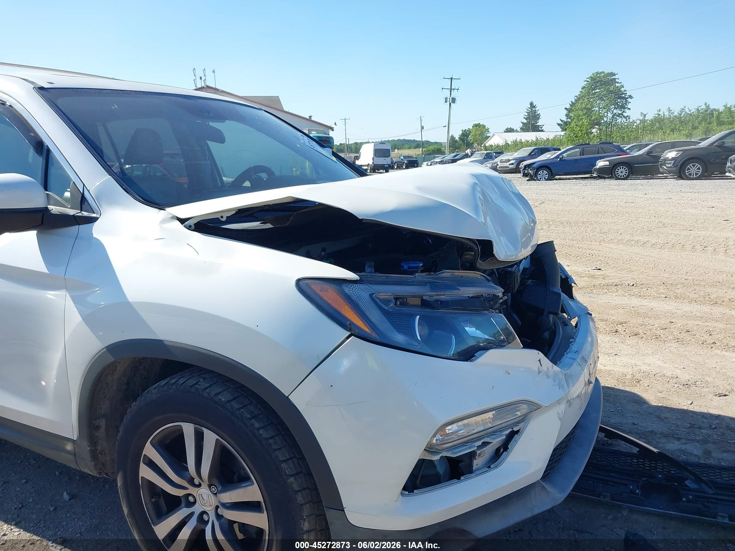2018 Honda Pilot Ex-l Белый vin: 5FNYF6H66JB036548