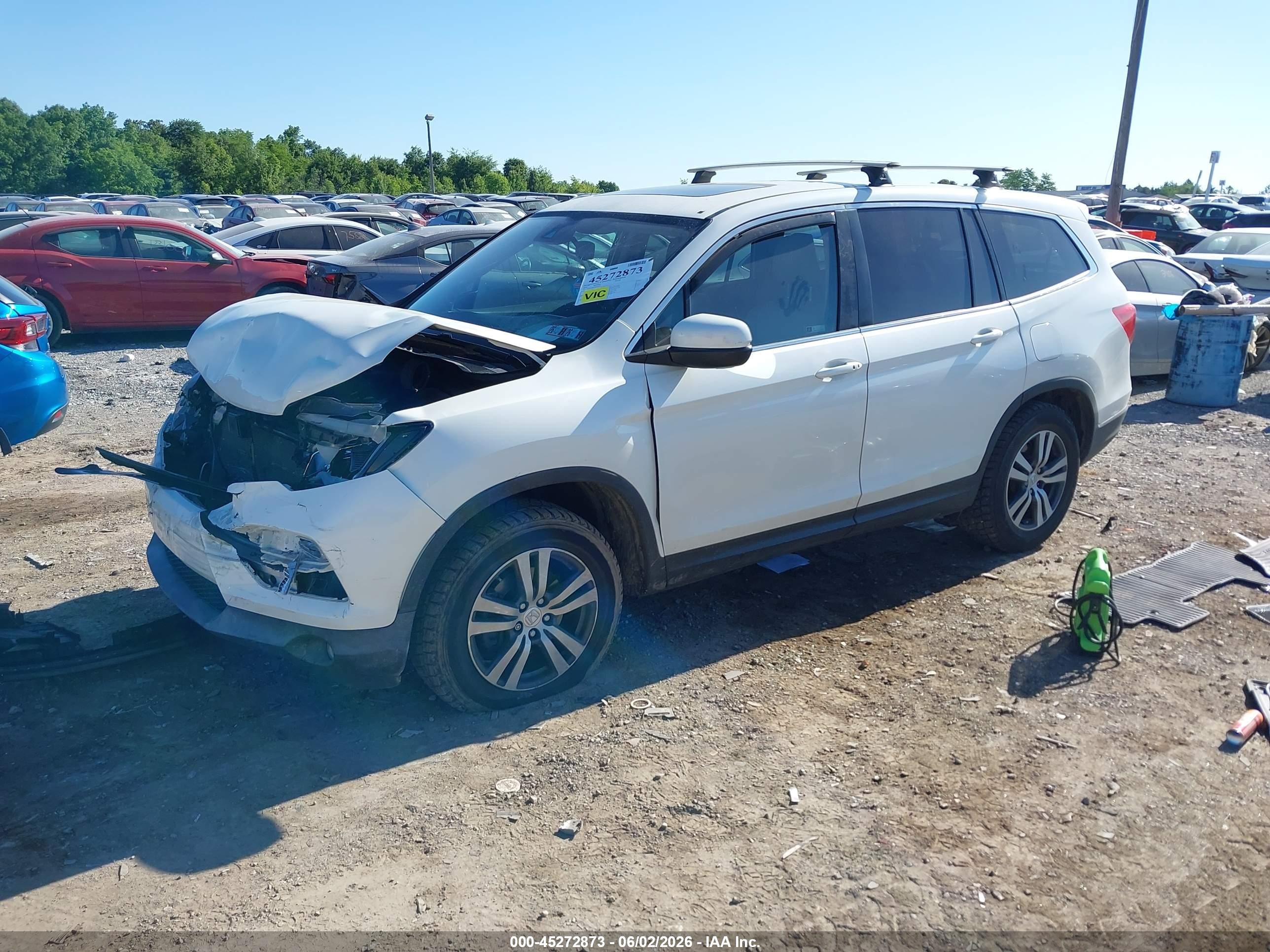 2018 Honda Pilot Ex-l Белый vin: 5FNYF6H66JB036548
