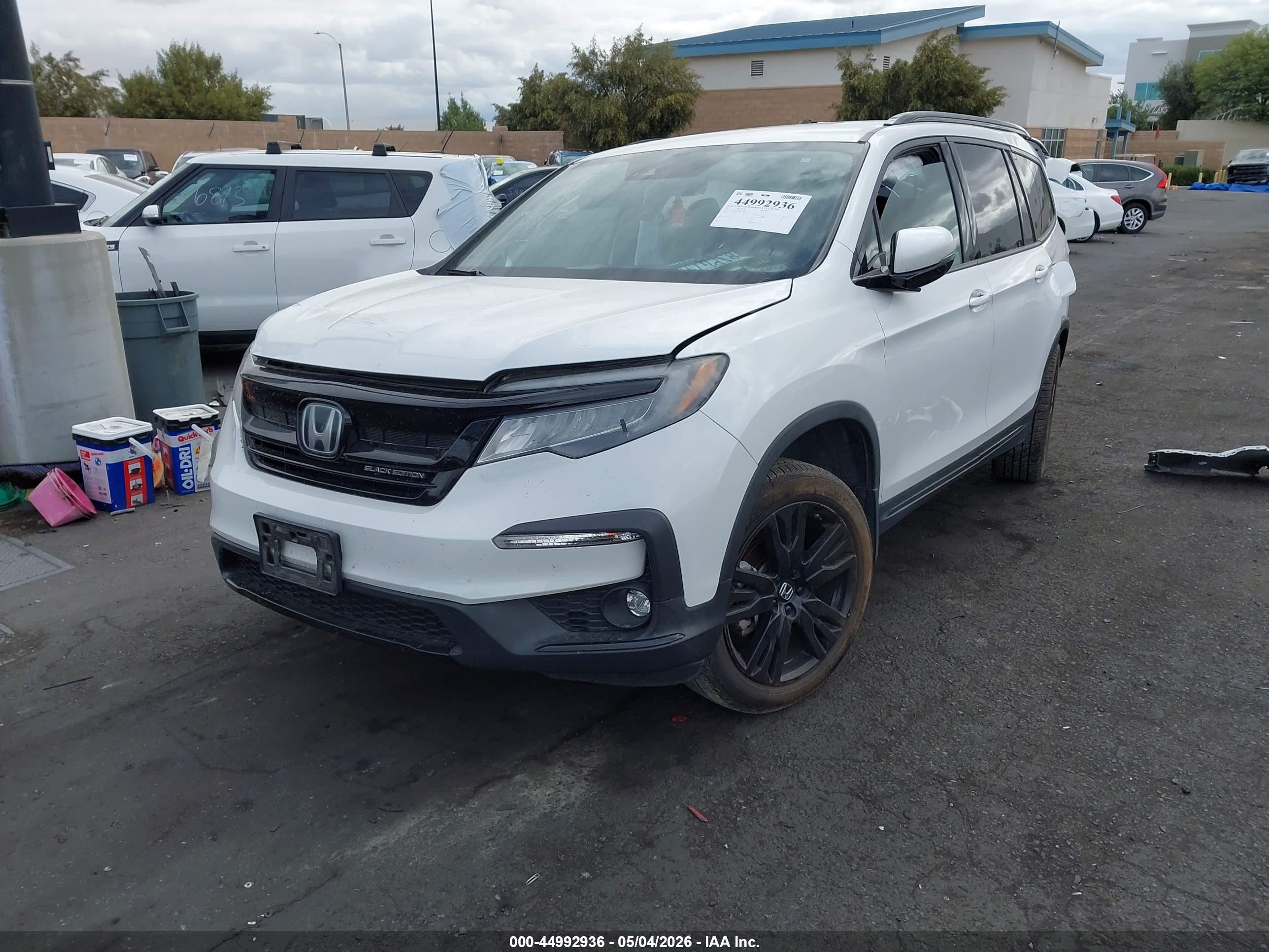 2021 Honda Pilot Awd Black Edition White vin: 5FNYF6H73MB011958