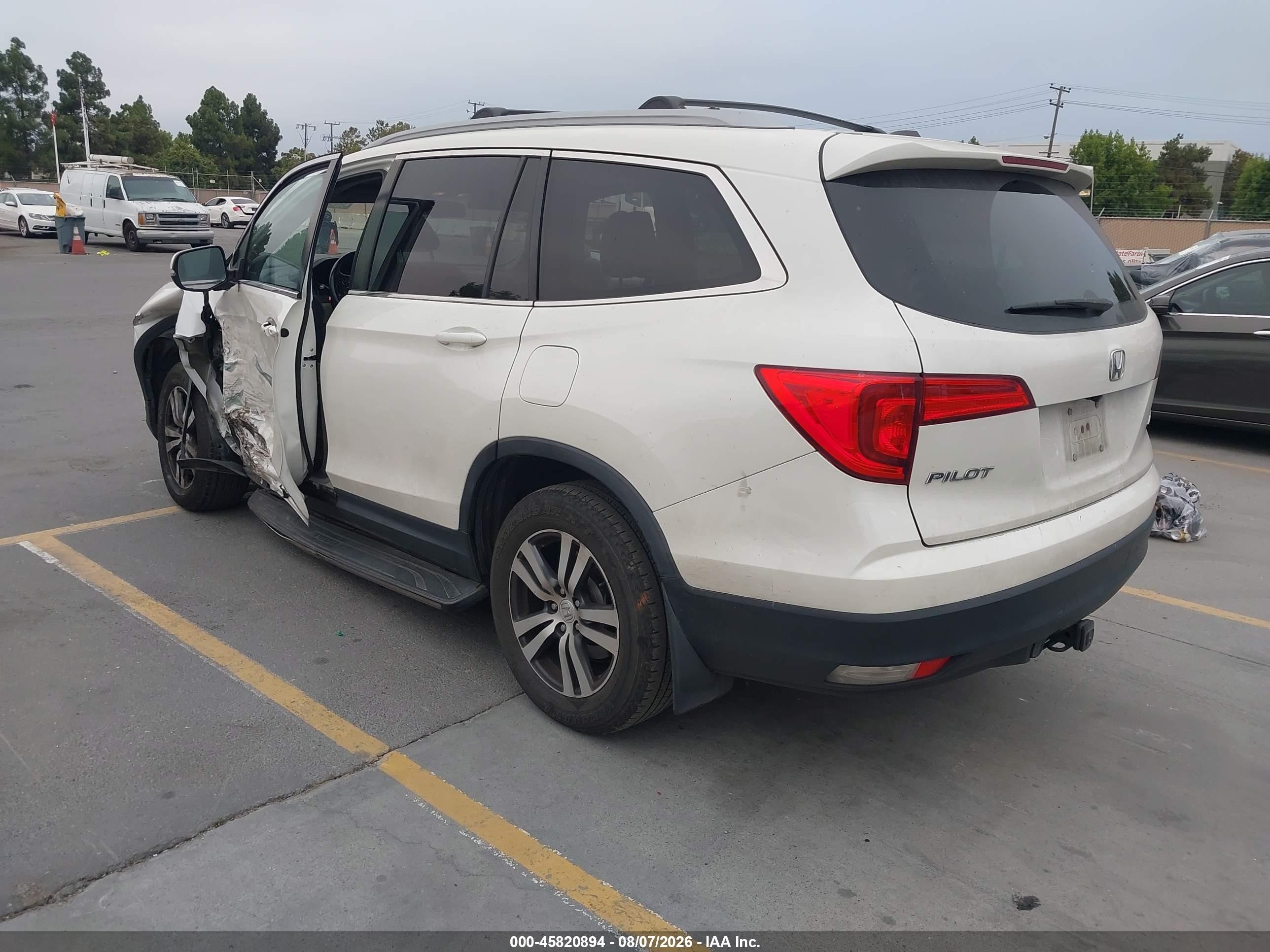 2017 Honda Pilot Ex-l White vin: 5FNYF6H74HB062925