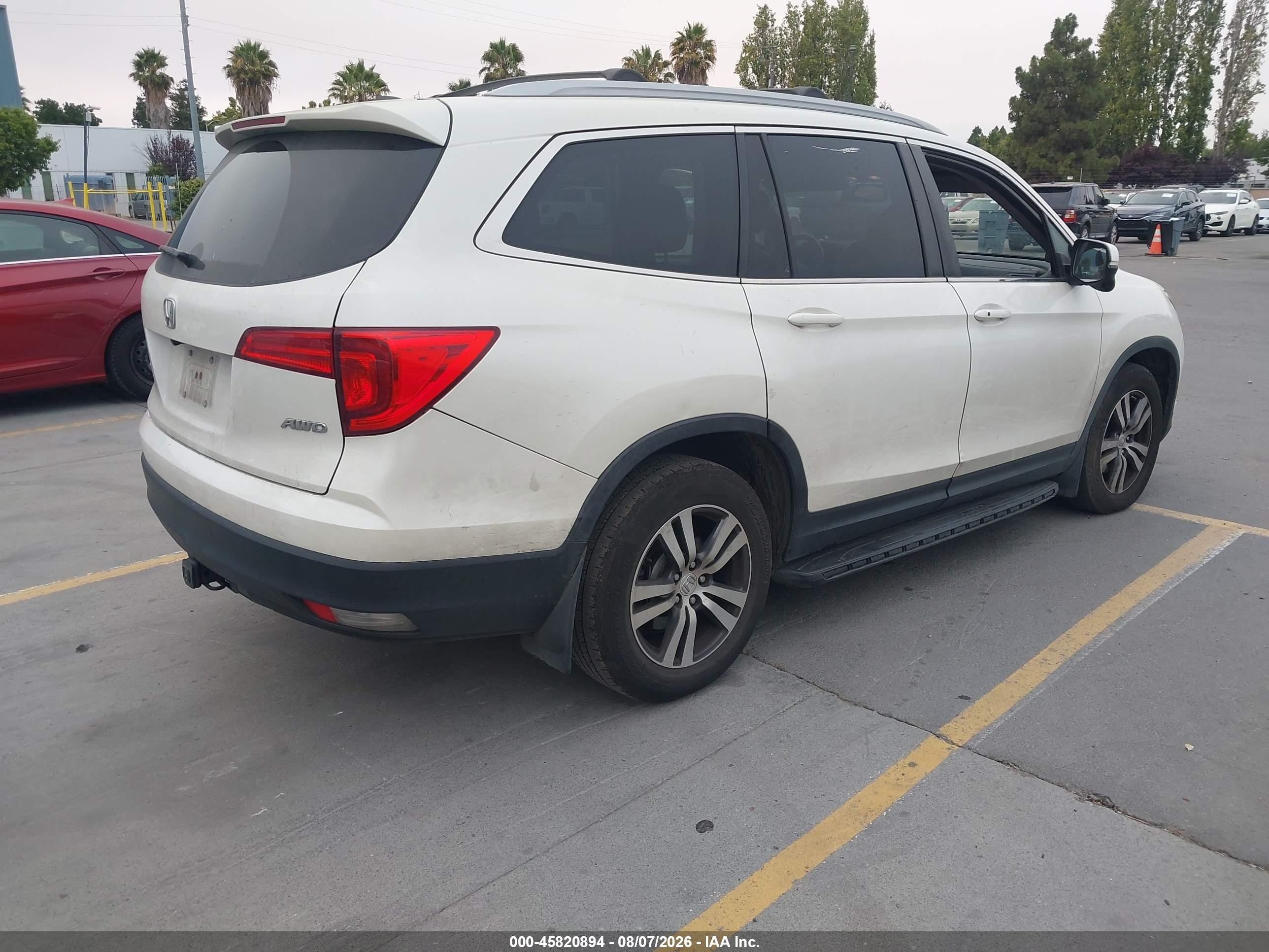 2017 Honda Pilot Ex-l White vin: 5FNYF6H74HB062925